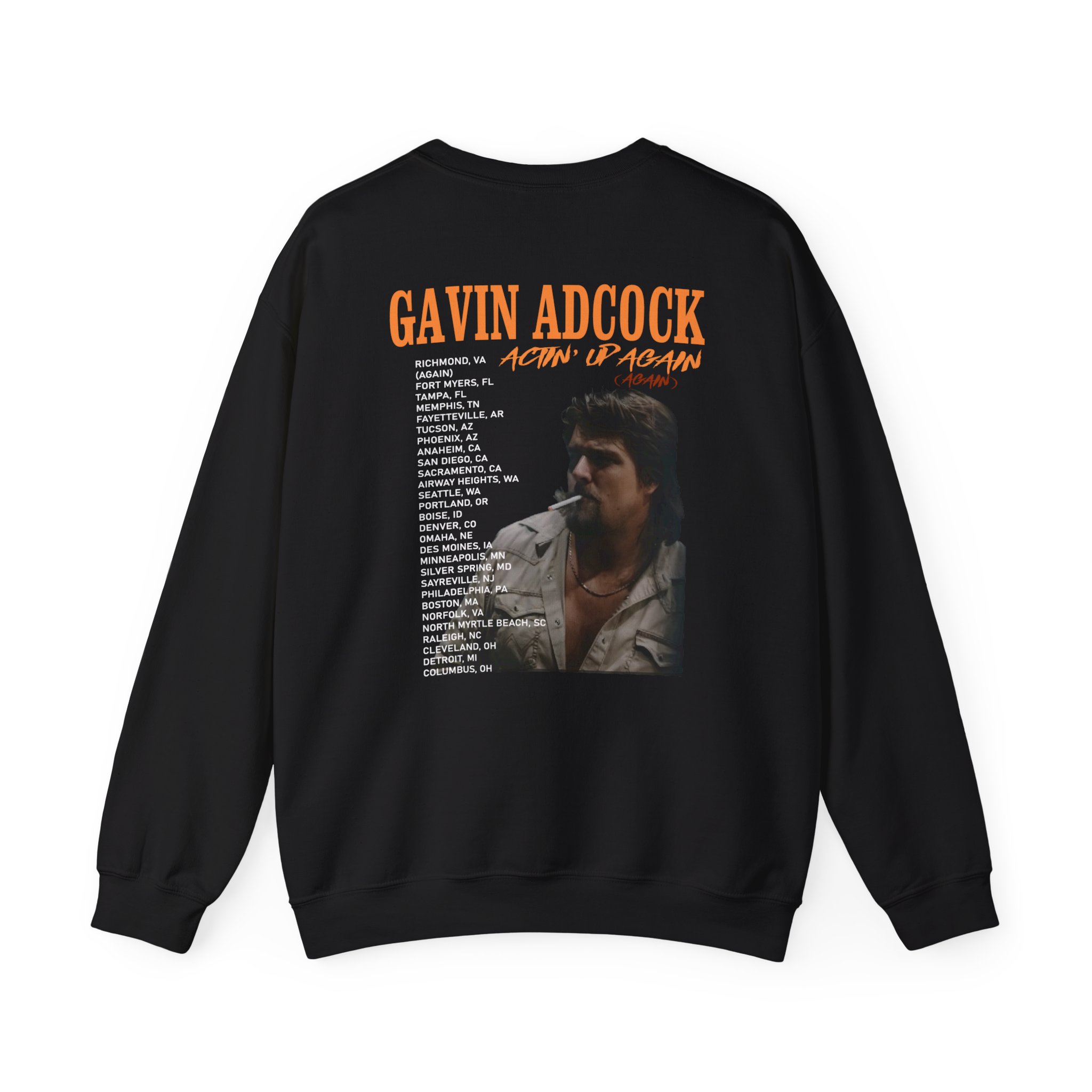 Gavin Adcock Actin' Up Again Tour Unisex Heavy Blend™ Crewneck Sweatshirt - Image 2