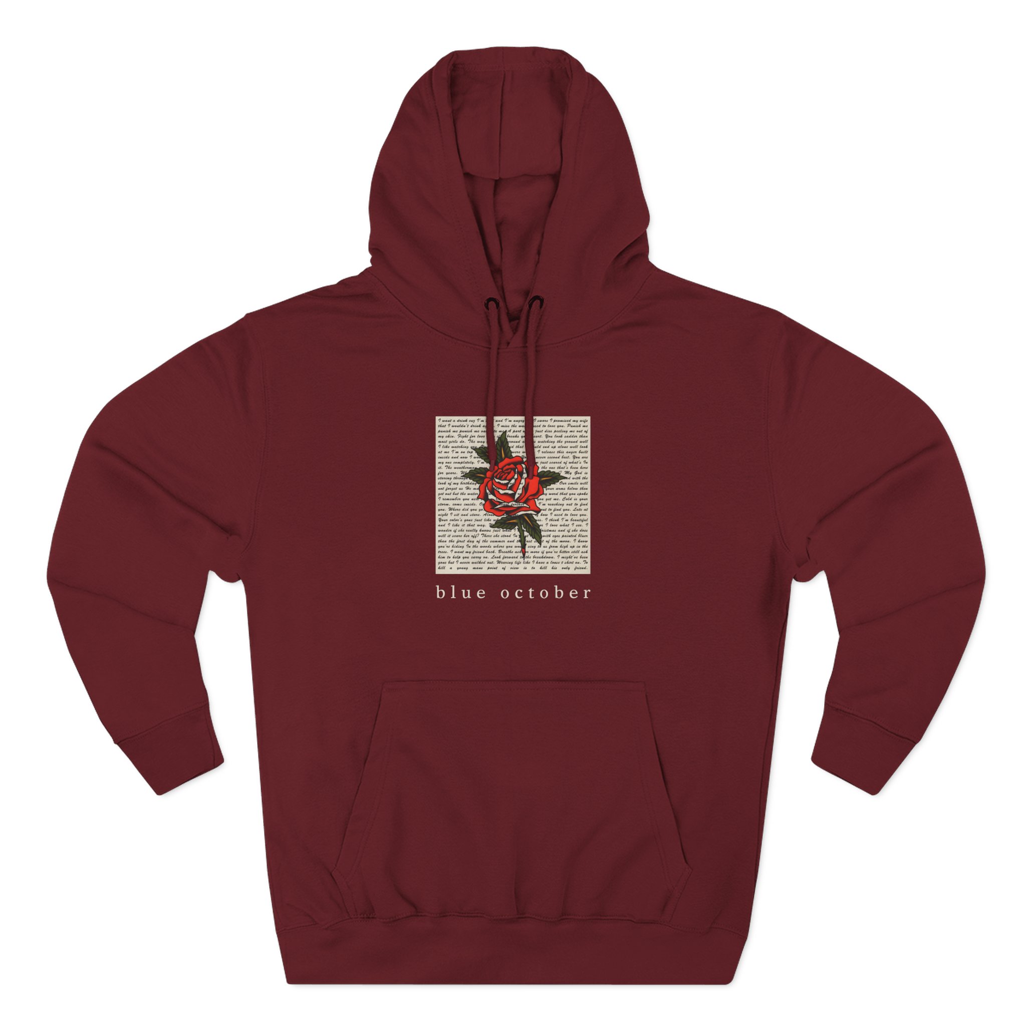 Blue October Rose Lyric Three-Panel Fleece Hoodie - Image 11