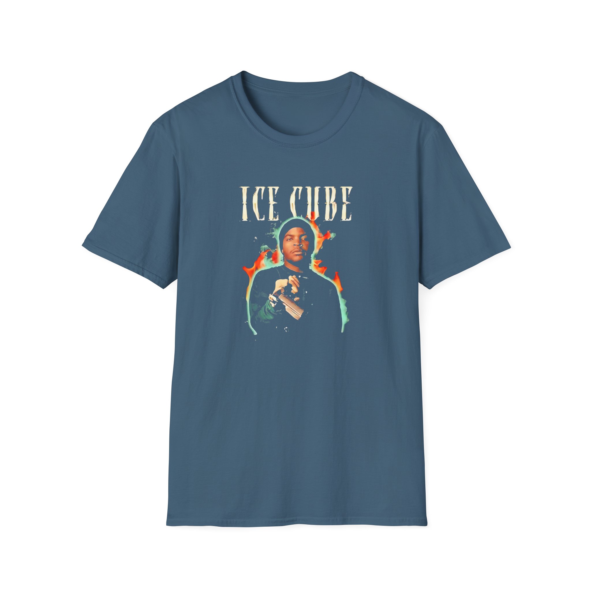 Ice Cube Chrome Flames Unisex Softstyle T-Shirt - Image 11