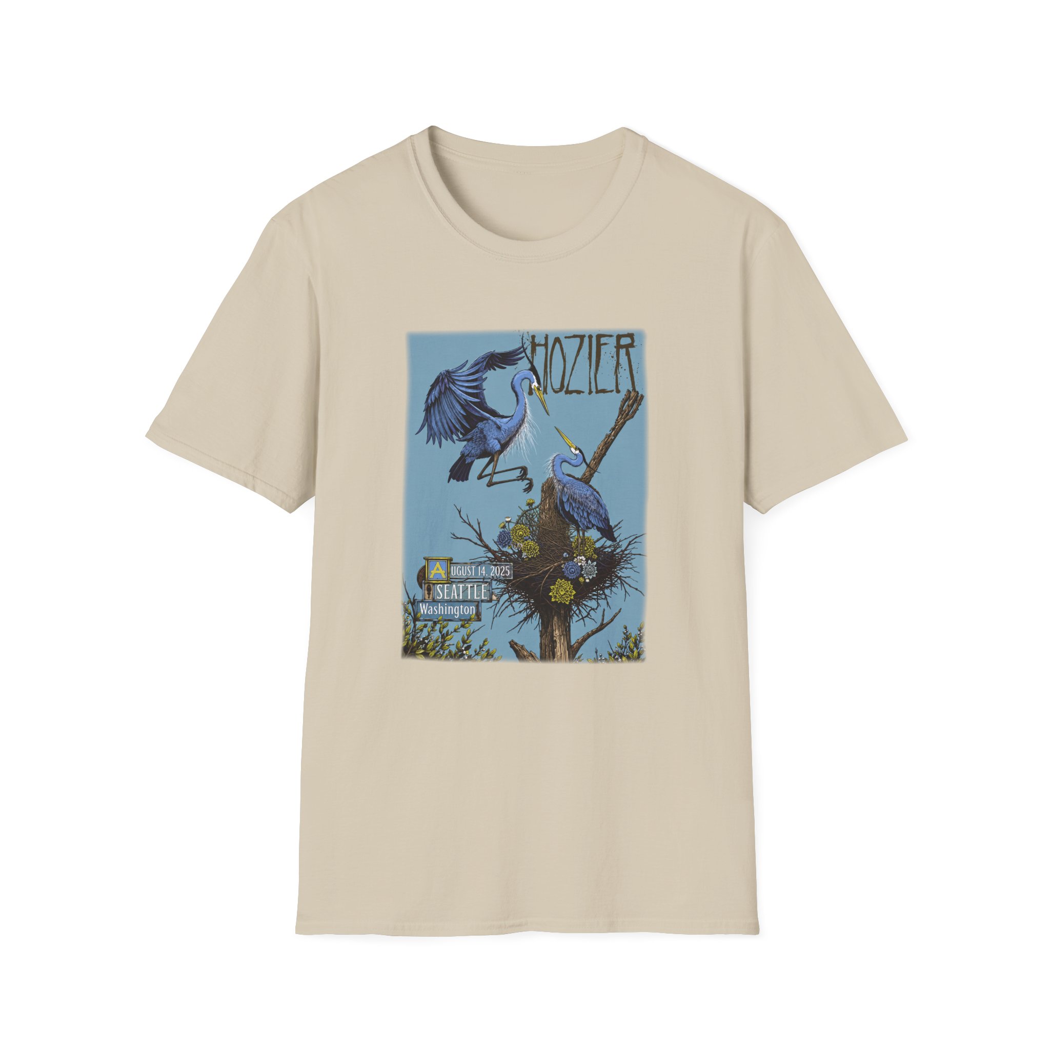 Hozier Seattle August 14 Show Unisex Softstyle T-Shirt - Image 3