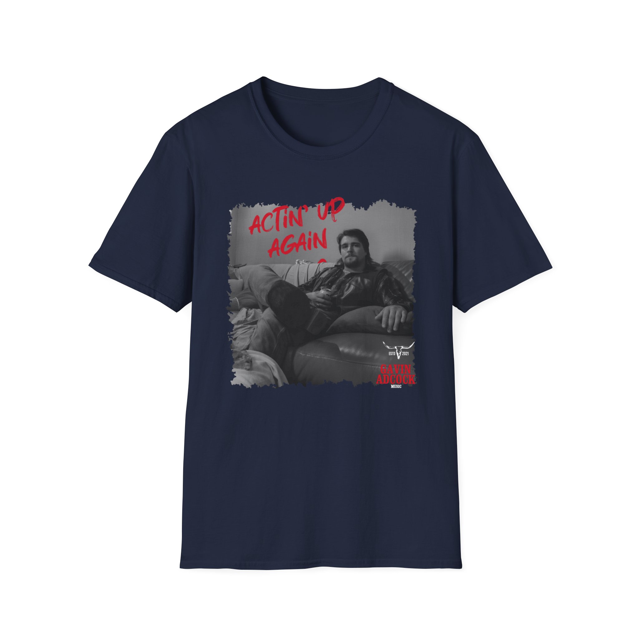 Gavin Adcock Actin' Up Again Album Unisex Softstyle T-Shirt - Image 15
