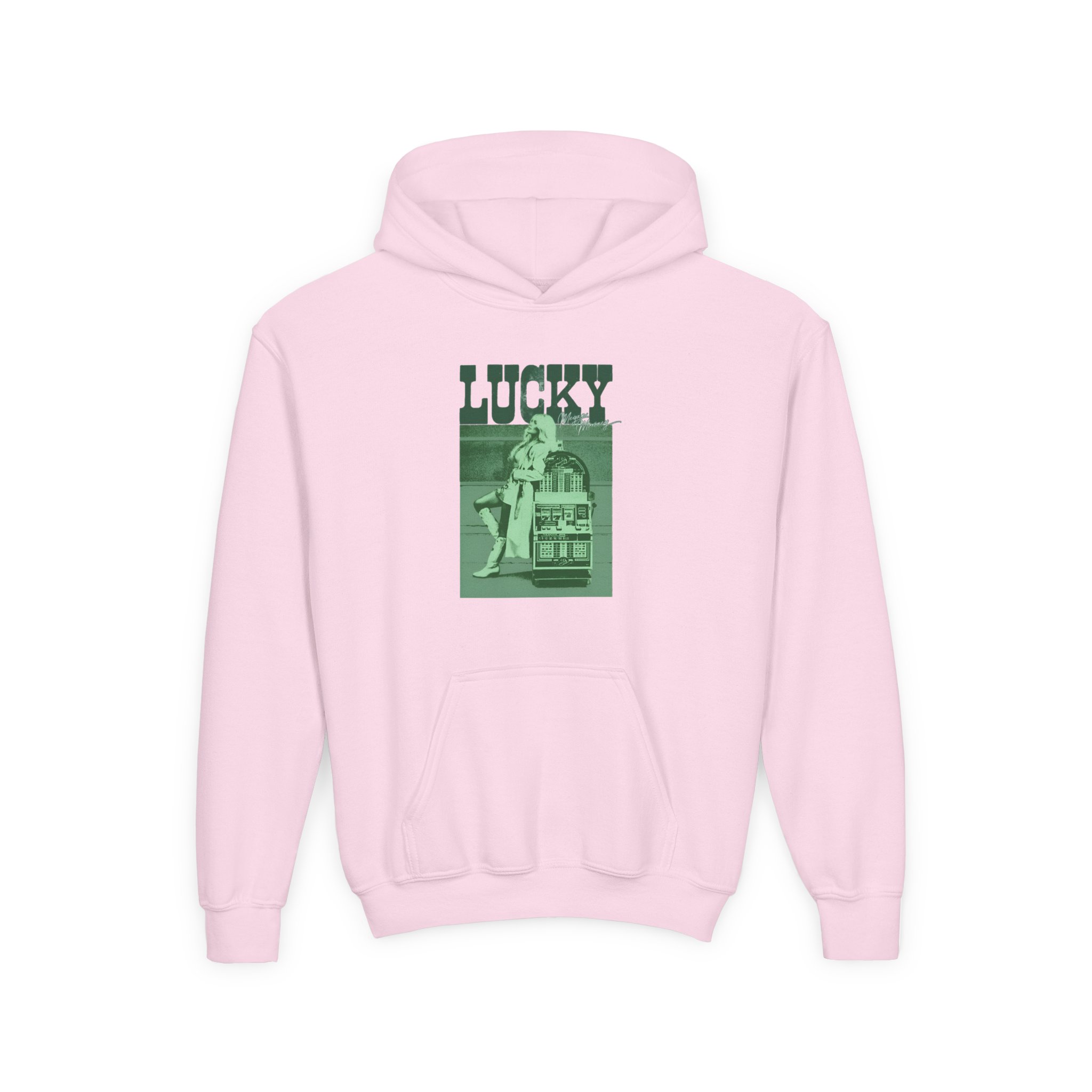 Megan Moroney Lucky Portrait Youth Heavy Blend Hooded Sweatshirt - Image 3