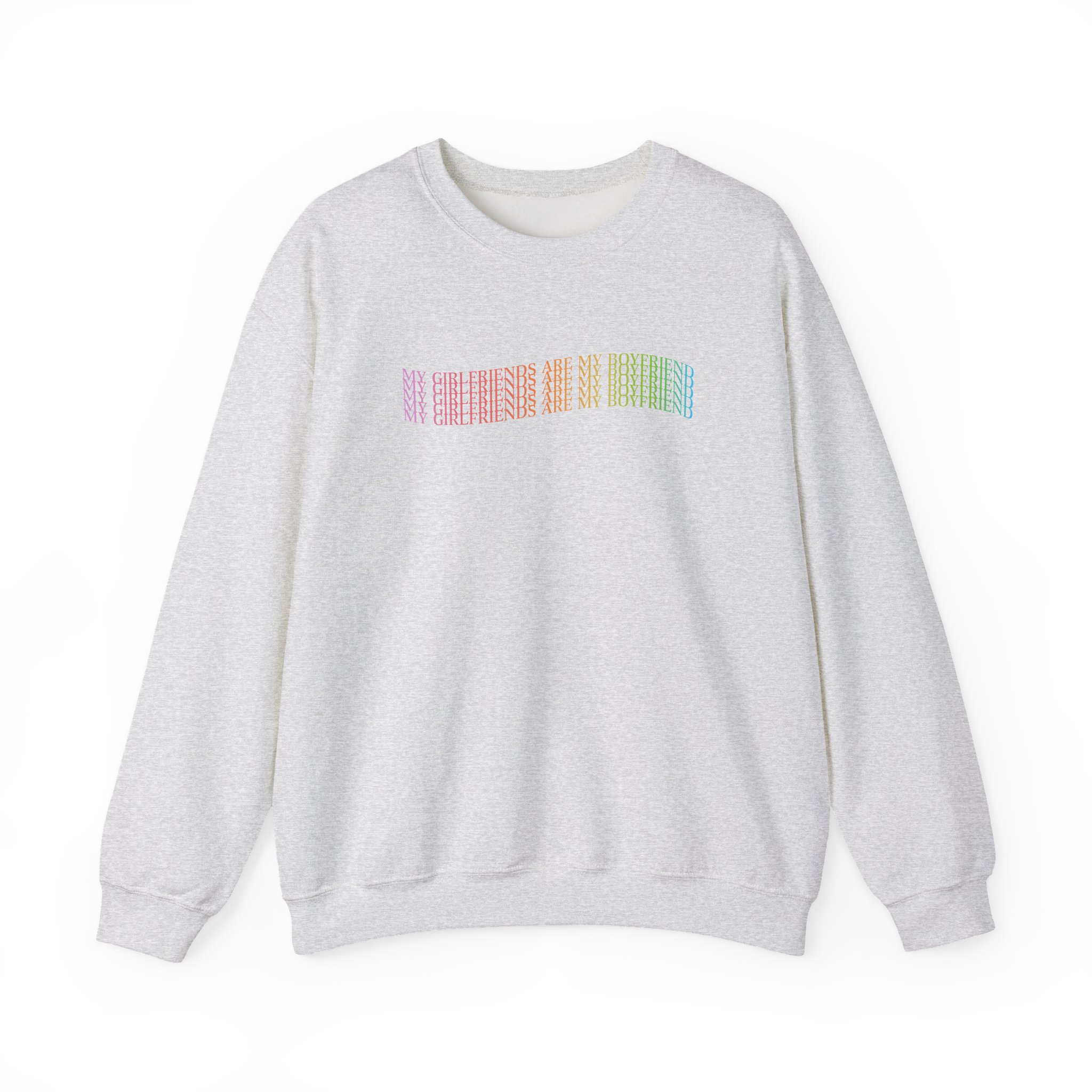 D L My Girlfriends Are My Boyfriend Pride Unisex Heavy Blend™ Crewneck Sweatshirt - Image 3