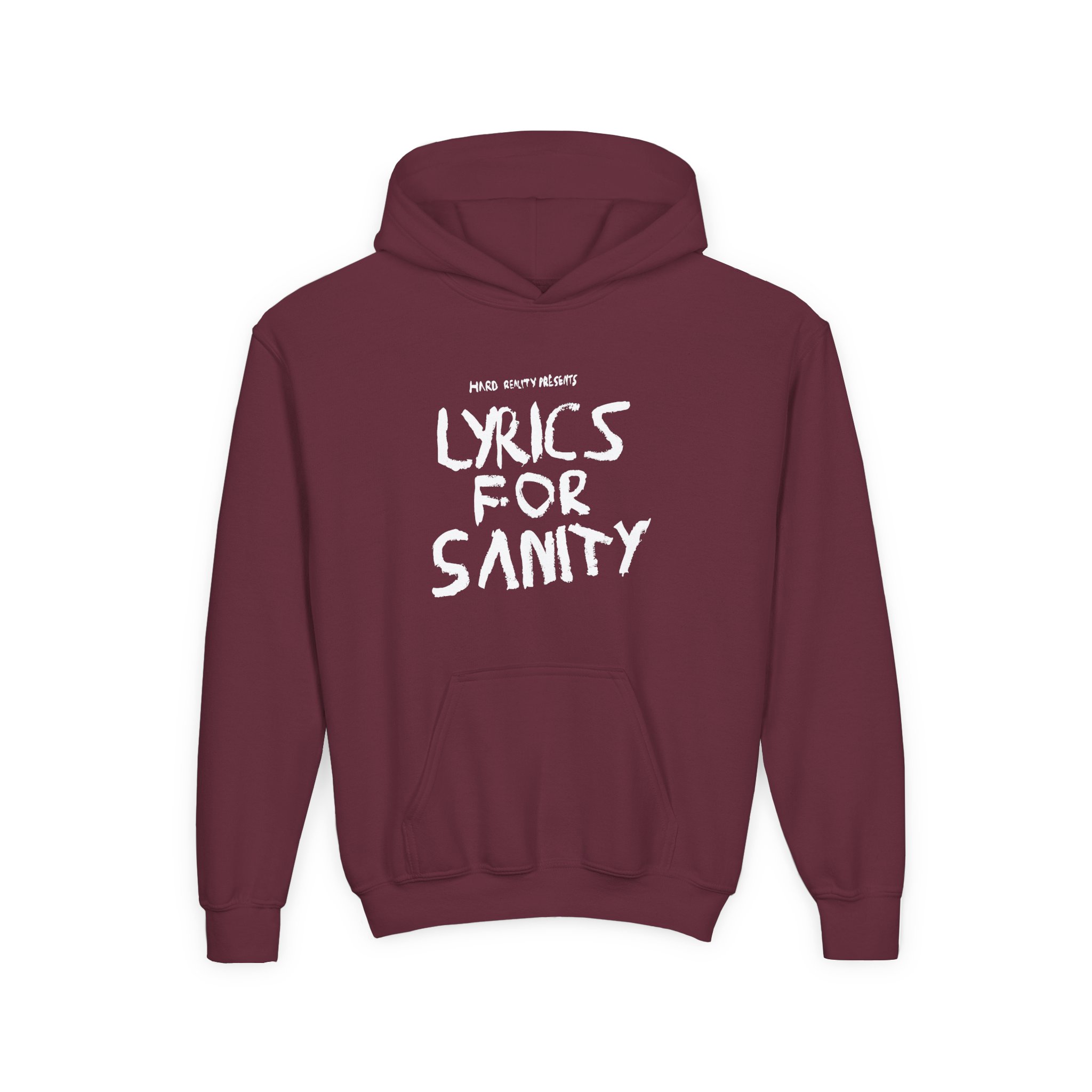 Songer Lyrics for Sanity Youth Heavy Blend Hooded Sweatshirt - Image 3