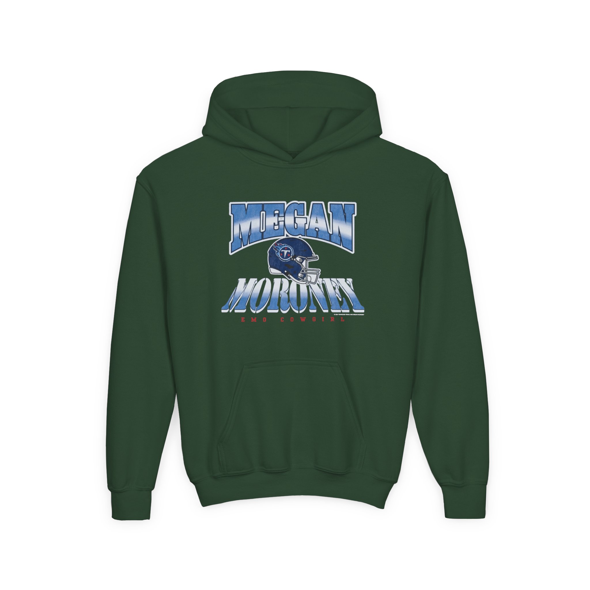 Megan Moroney Titans Helmet Youth Heavy Blend Hooded Sweatshirt - Image 3