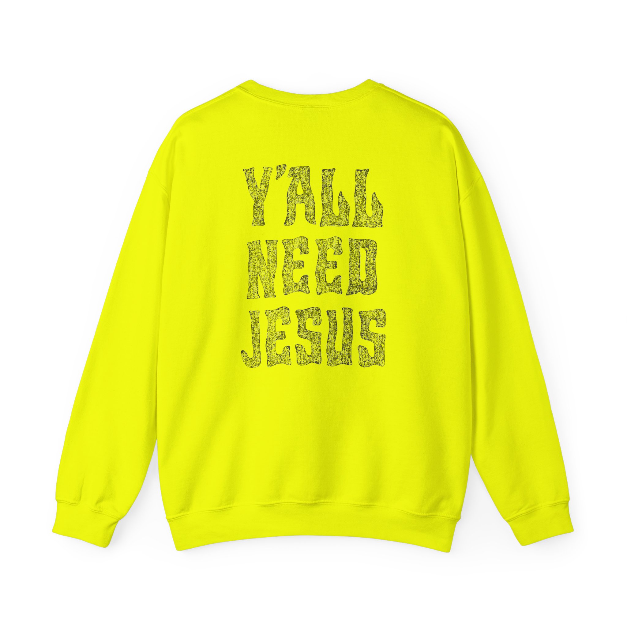 Hd Y'all Need Jesus Woven Patch Unisex Heavy Blend™ Crewneck Sweatshirt - Image 10