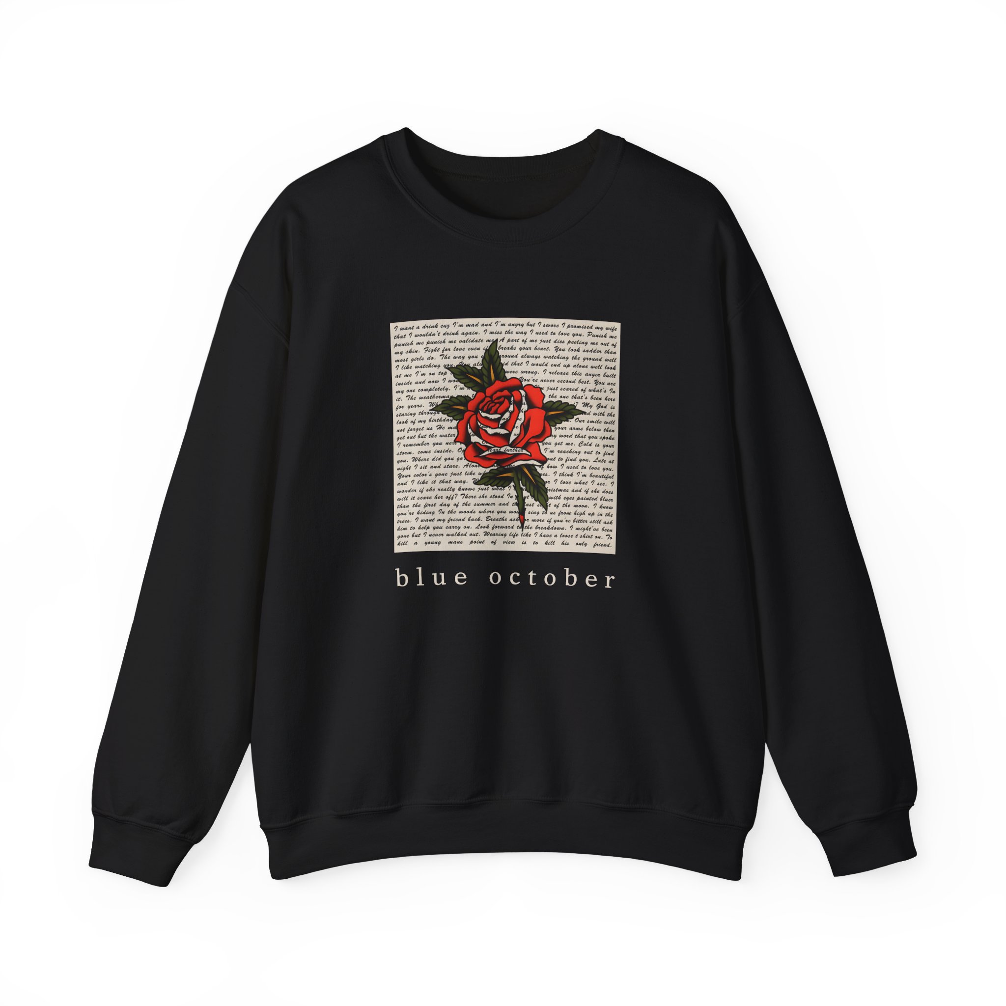 Blue October Rose Lyric Unisex Heavy Blend™ Crewneck Sweatshirt