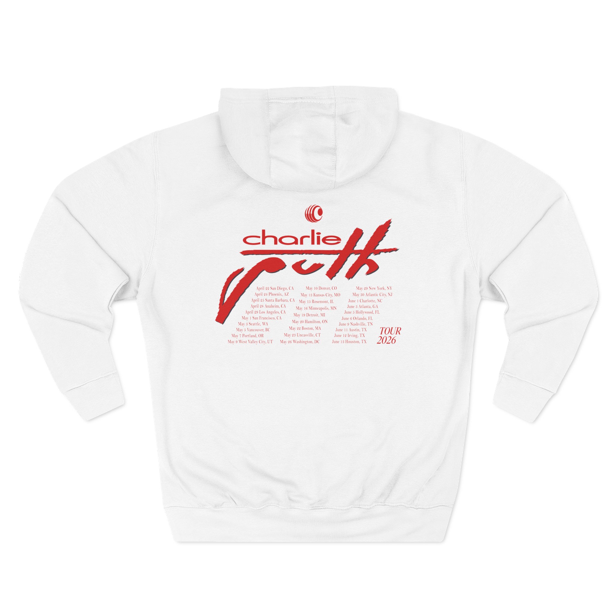 Charlie Puth Charlie Puth 2026 Tour Three-Panel Fleece Hoodie - Image 2