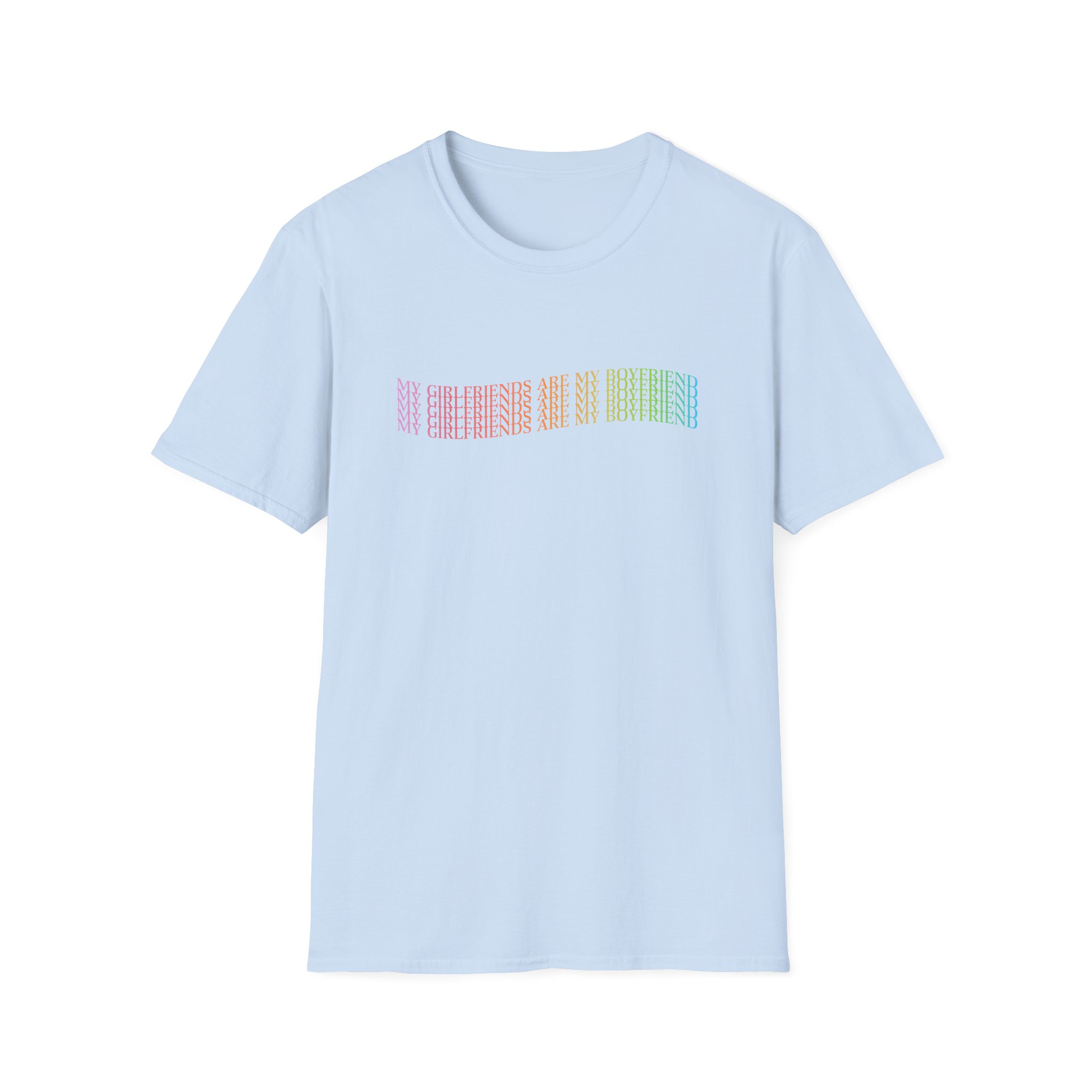 D L My Girlfriends Are My Boyfriend Pride Unisex Softstyle T-Shirt - Image 11