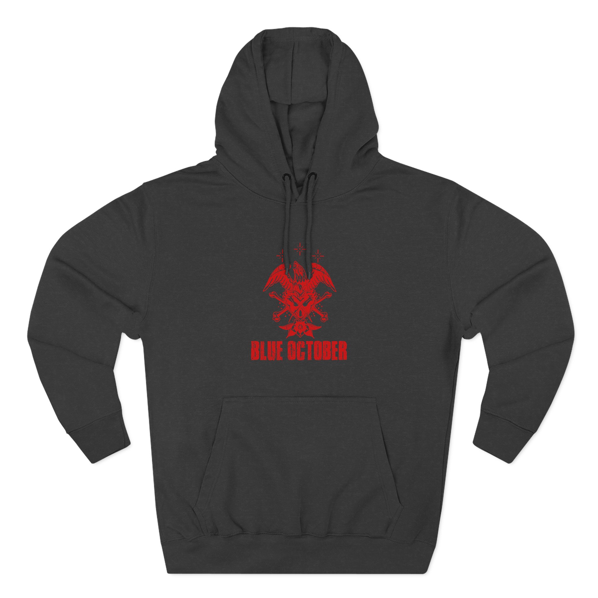 Blue October Heart Eagle Splatter Three-Panel Fleece Hoodie - Image 3