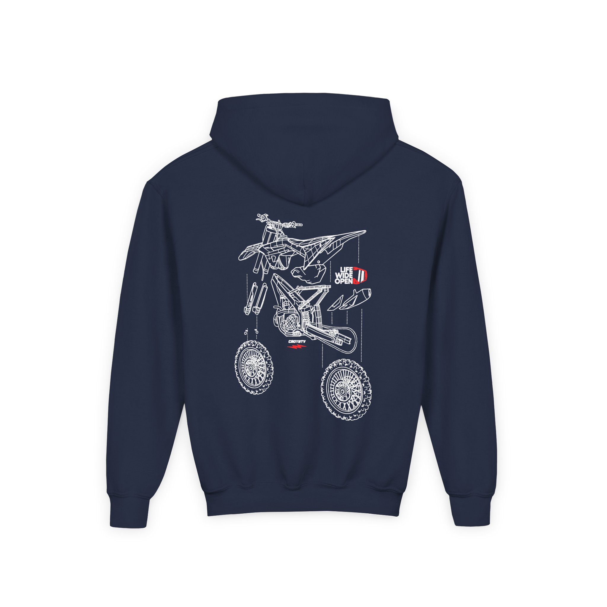 Cboystv Dirtbike Blowup Youth Heavy Blend Hooded Sweatshirt - Image 12