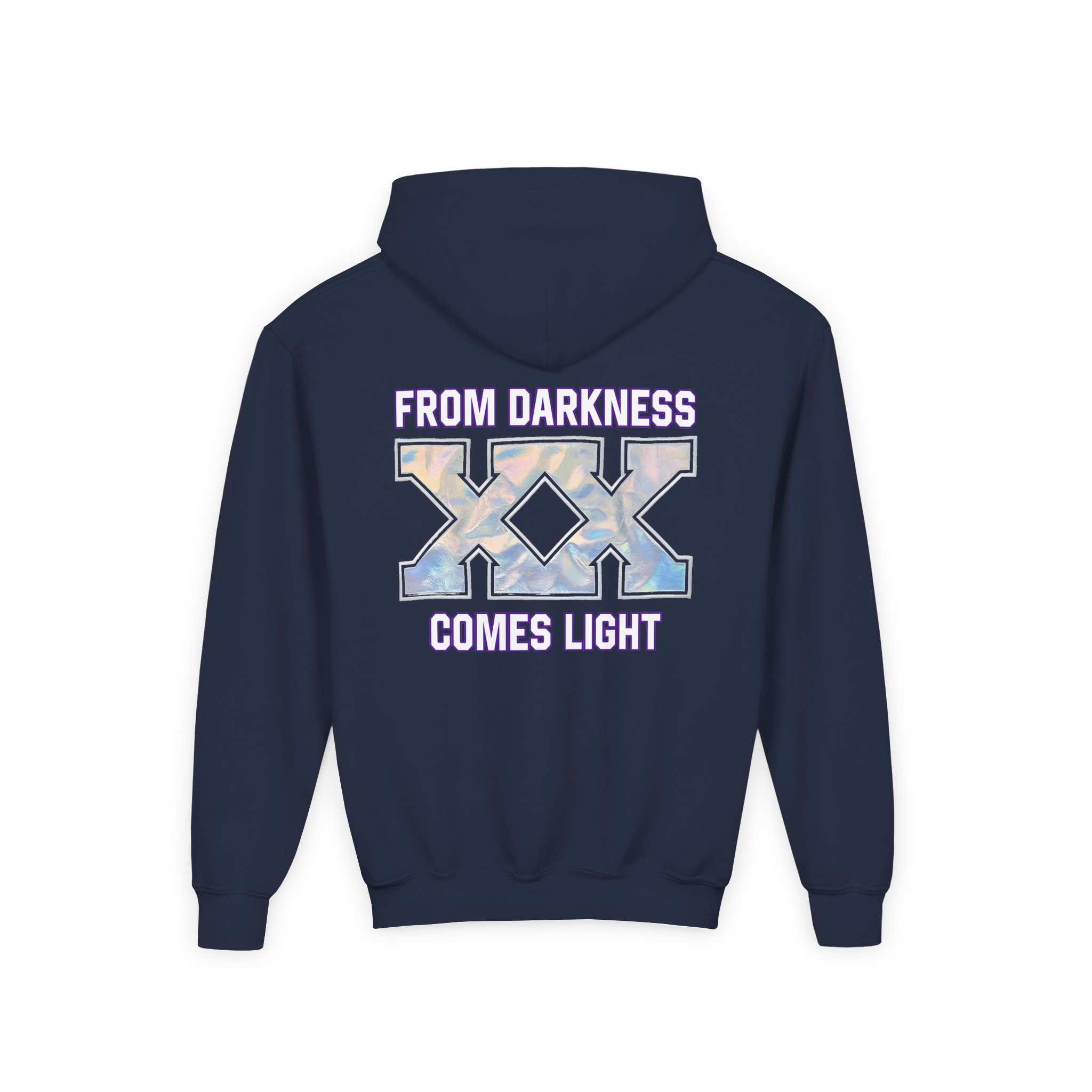 Deathpact From Darkness xx Comes Light Youth Heavy Blend Hooded Sweatshirt - Image 12