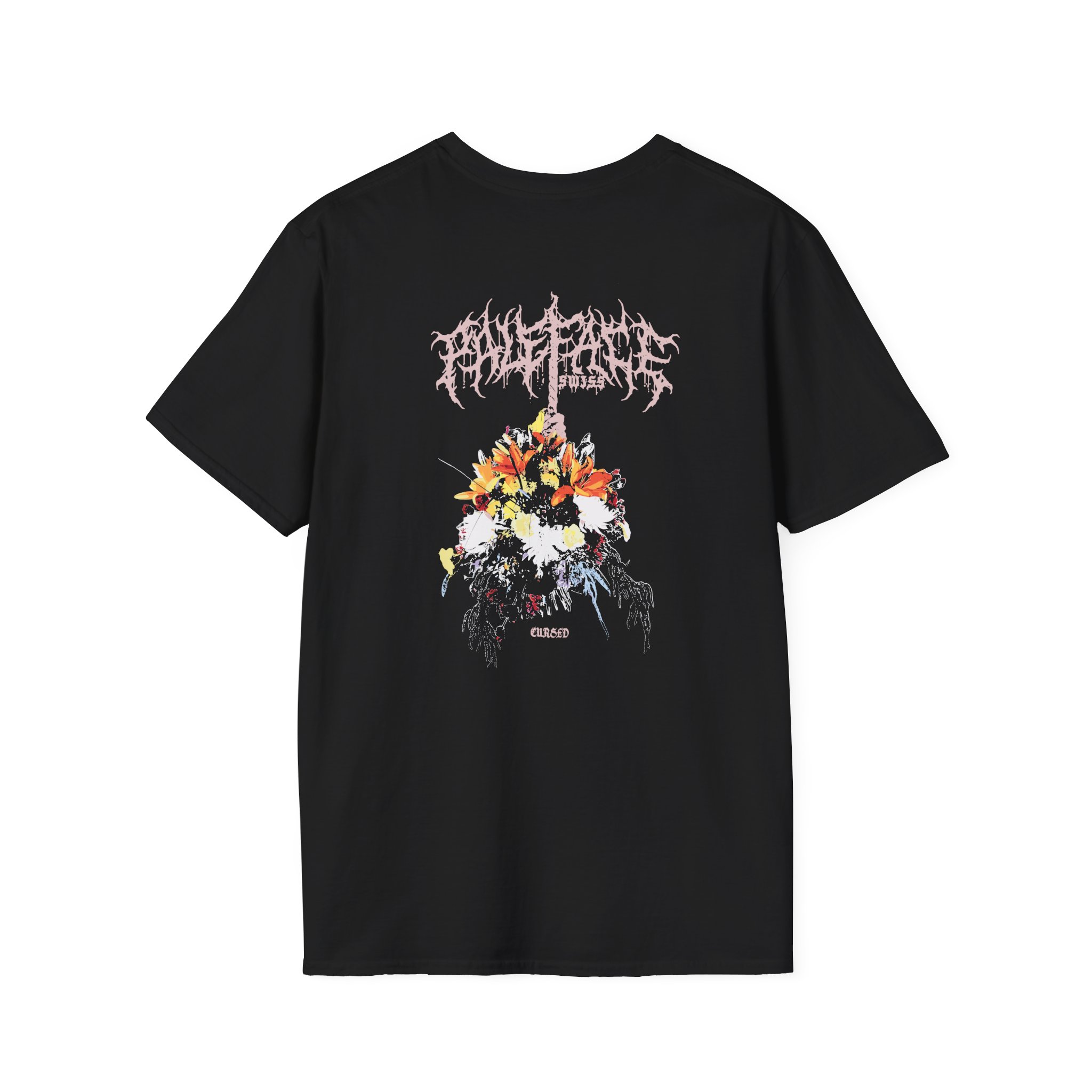 Paleface Swiss Embroided Bouquet Unisex Softstyle T-Shirt - Image 2