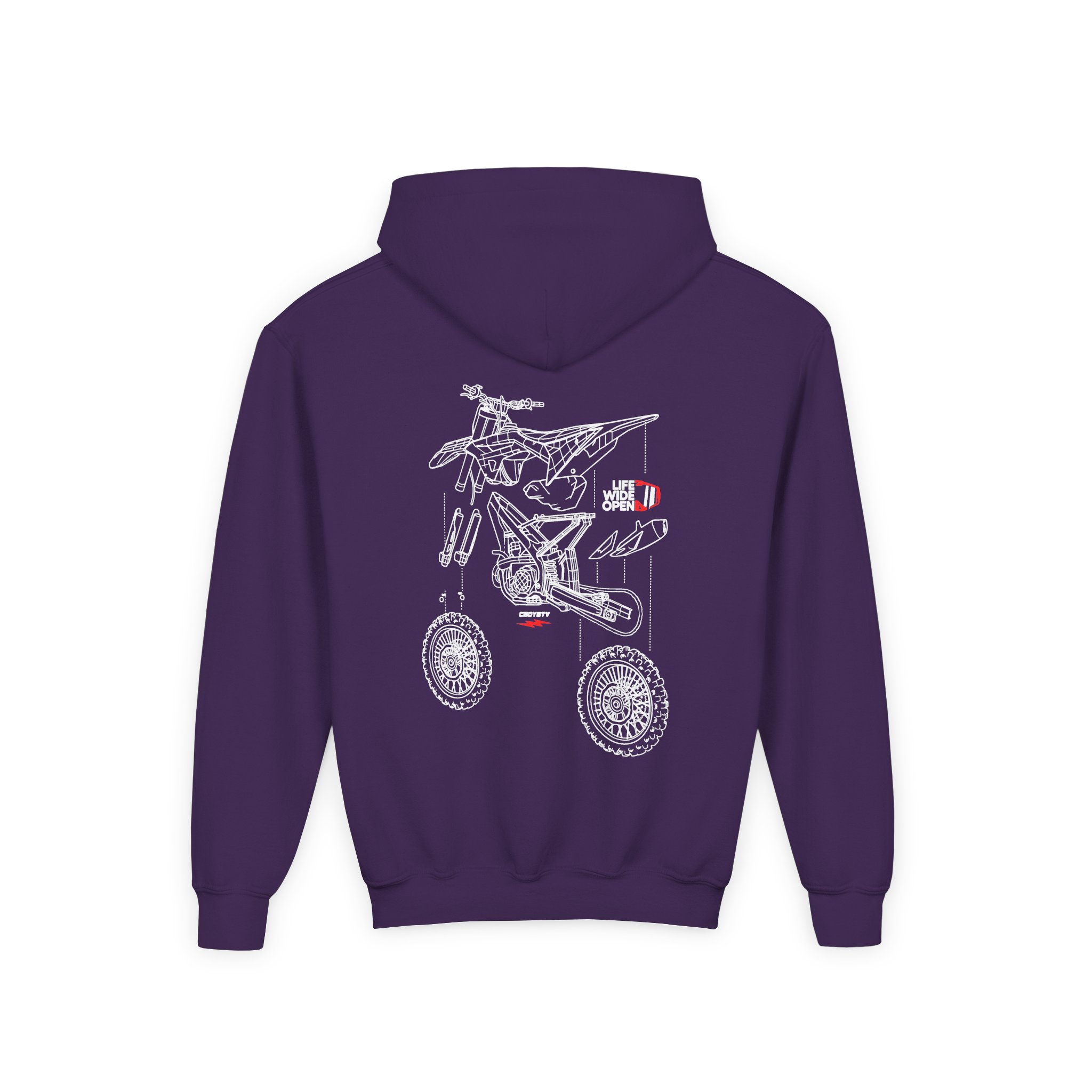 Cboystv Dirtbike Blowup Youth Heavy Blend Hooded Sweatshirt - Image 14