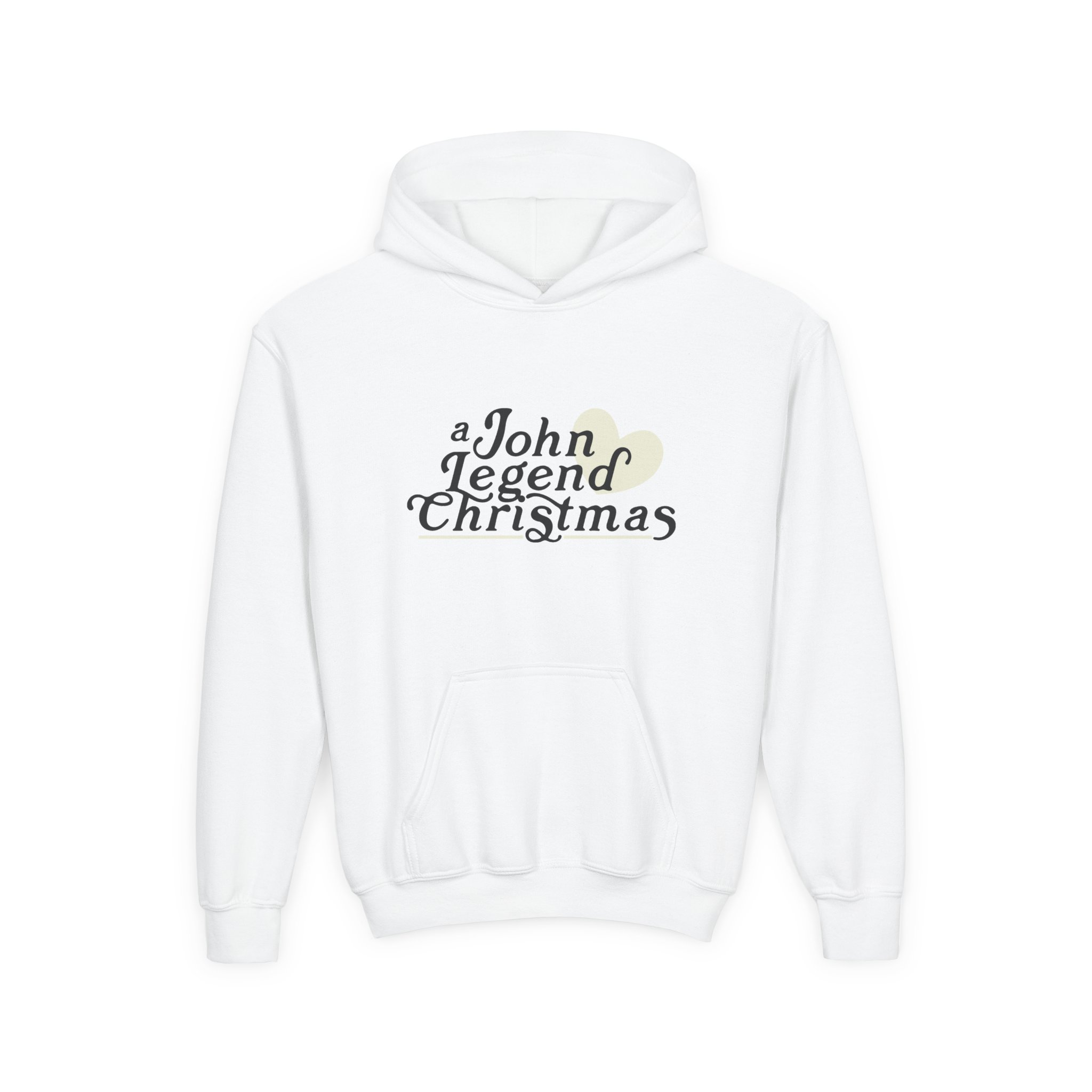 John Legend Christmas Youth Heavy Blend Hooded Sweatshirt - Image 3