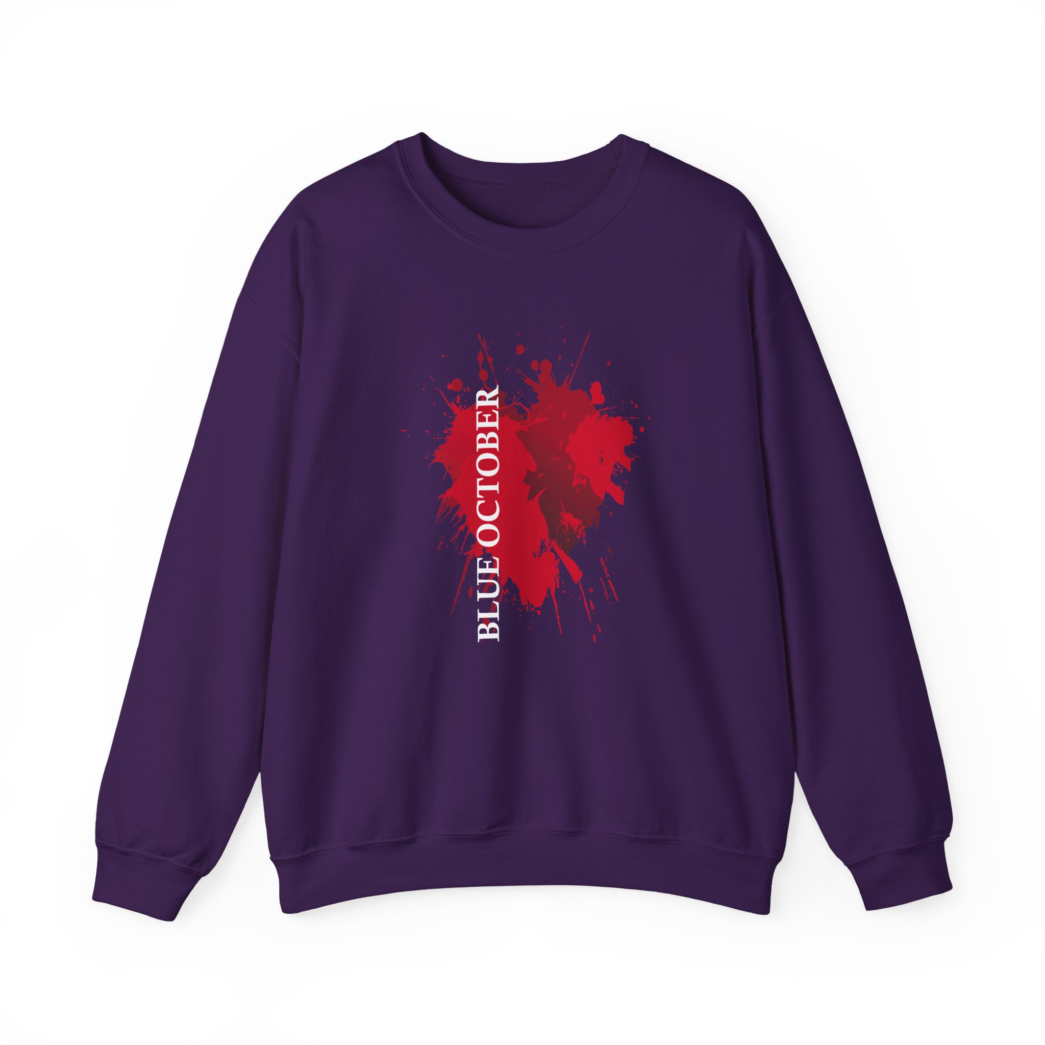 Blue October Splatter Heart Unisex Heavy Blend™ Crewneck Sweatshirt - Image 9