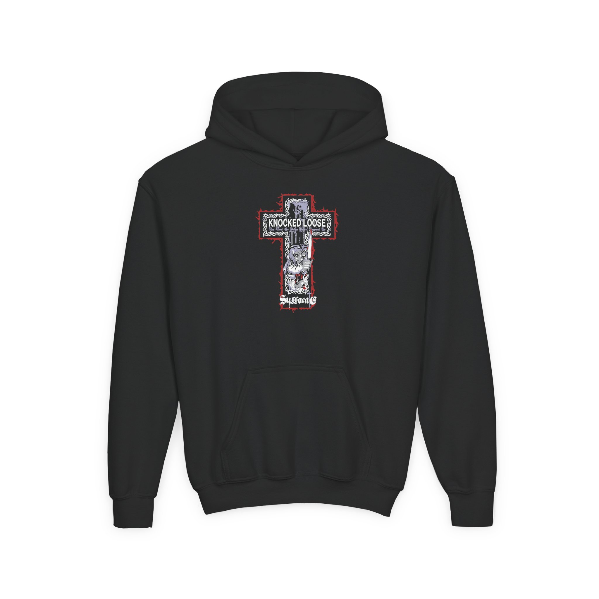 Knocked Loose Girl Knife Suffocate Youth Heavy Blend Hooded Sweatshirt