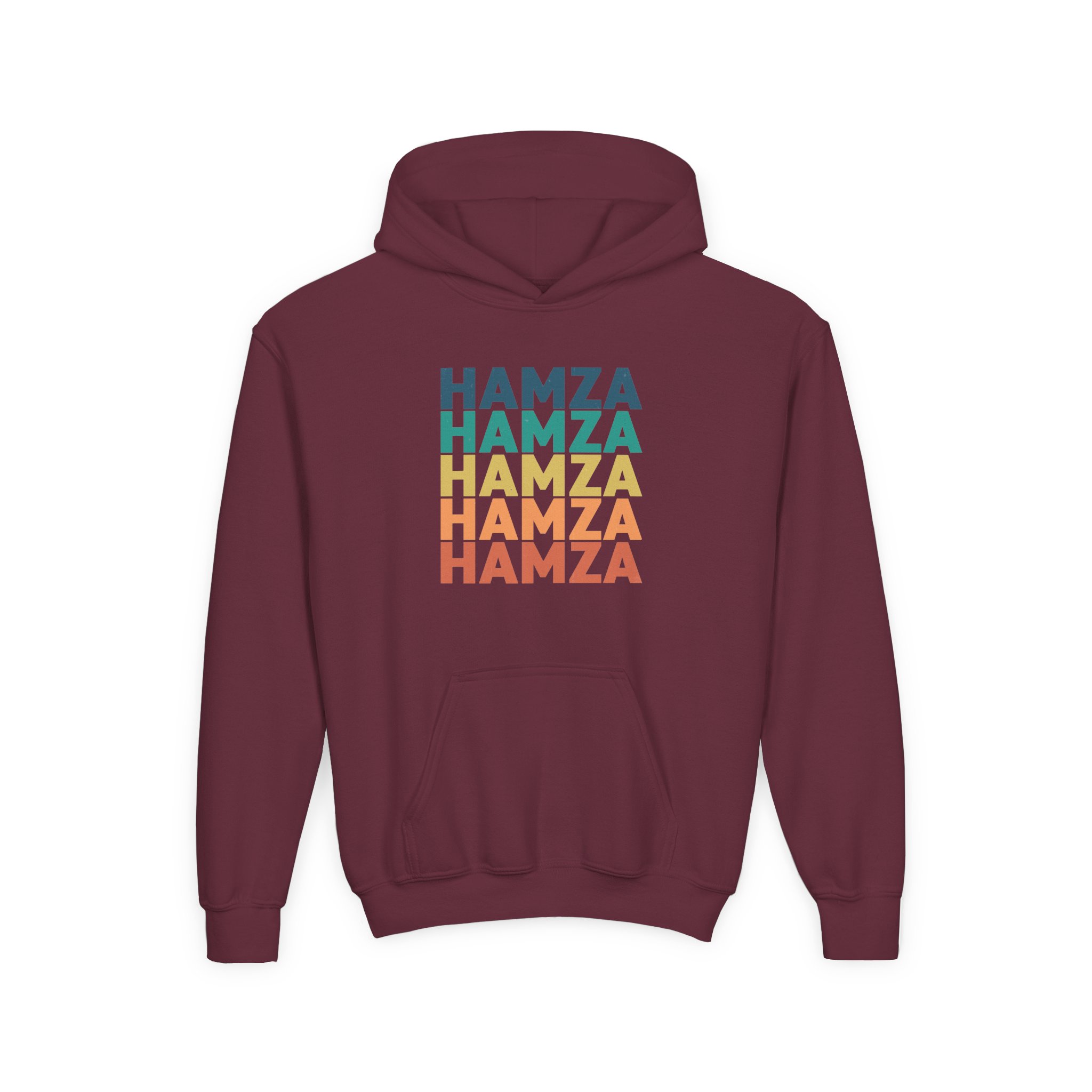 Hamza Name Youth Hamza Colorful Name Hoodie - Image 7