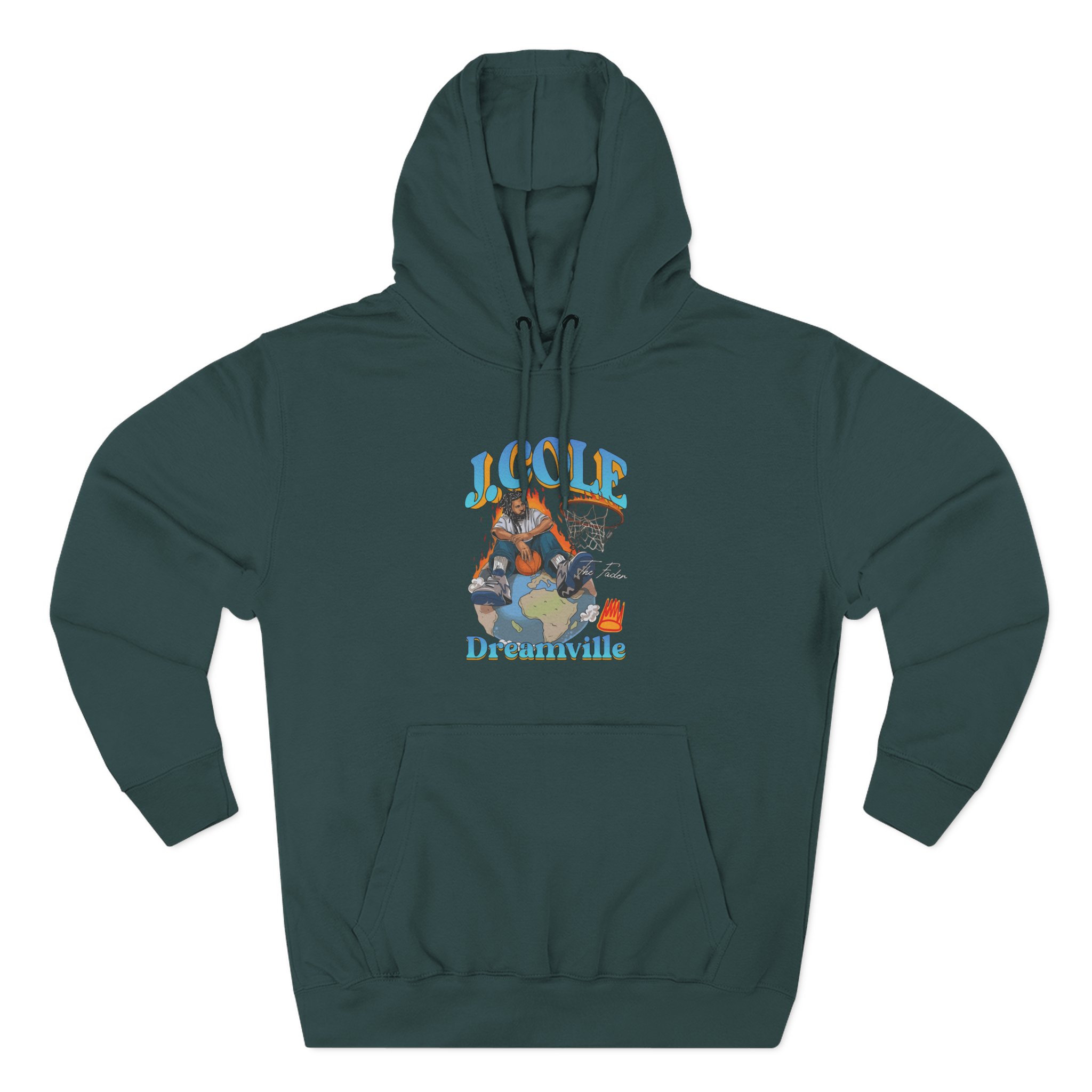J Cole "Dreamville World" Three-Panel Fleece Hoodie - Image 15