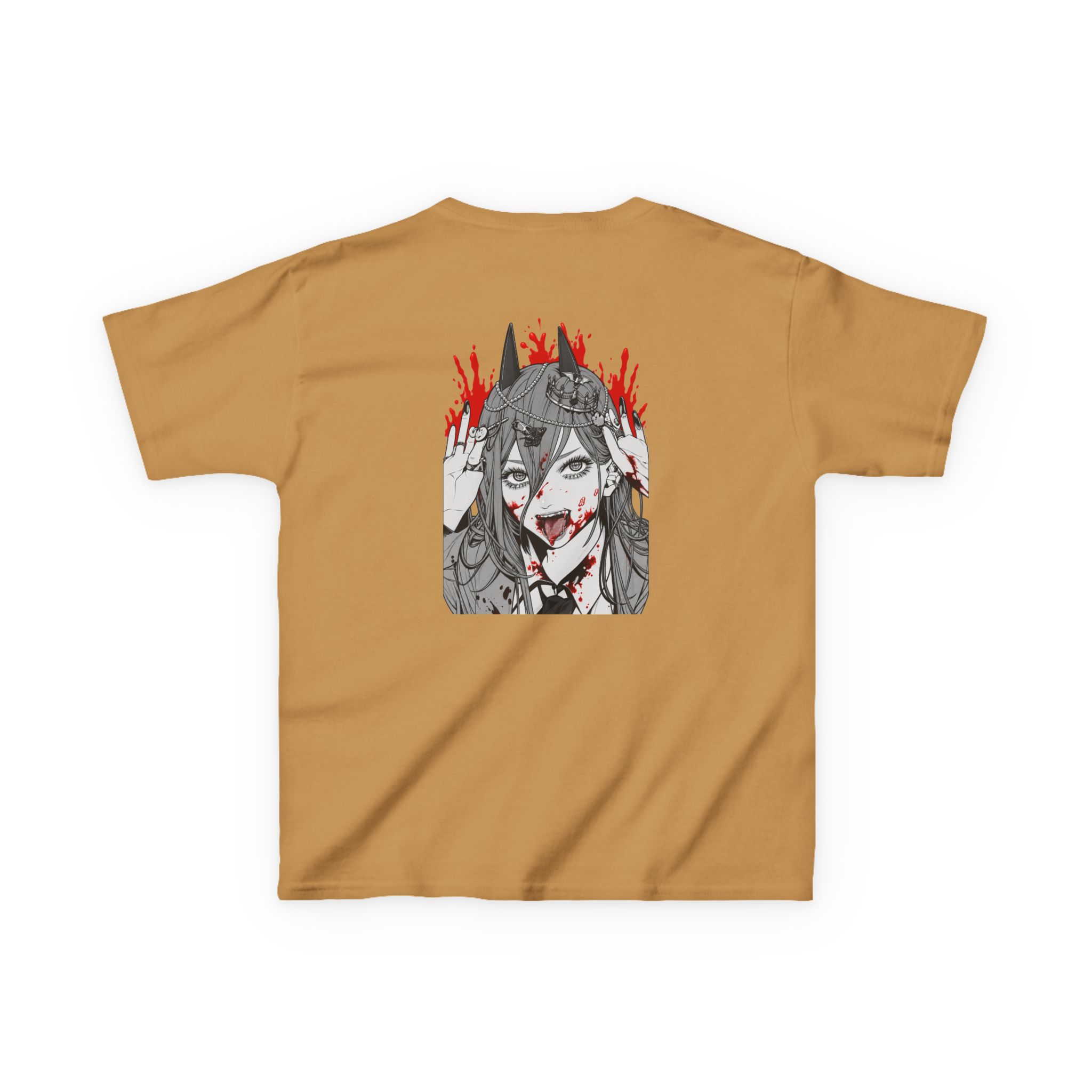 Chainsaw Man Power Grey Melange Kids Heavy Cotton™ Tee - Image 4