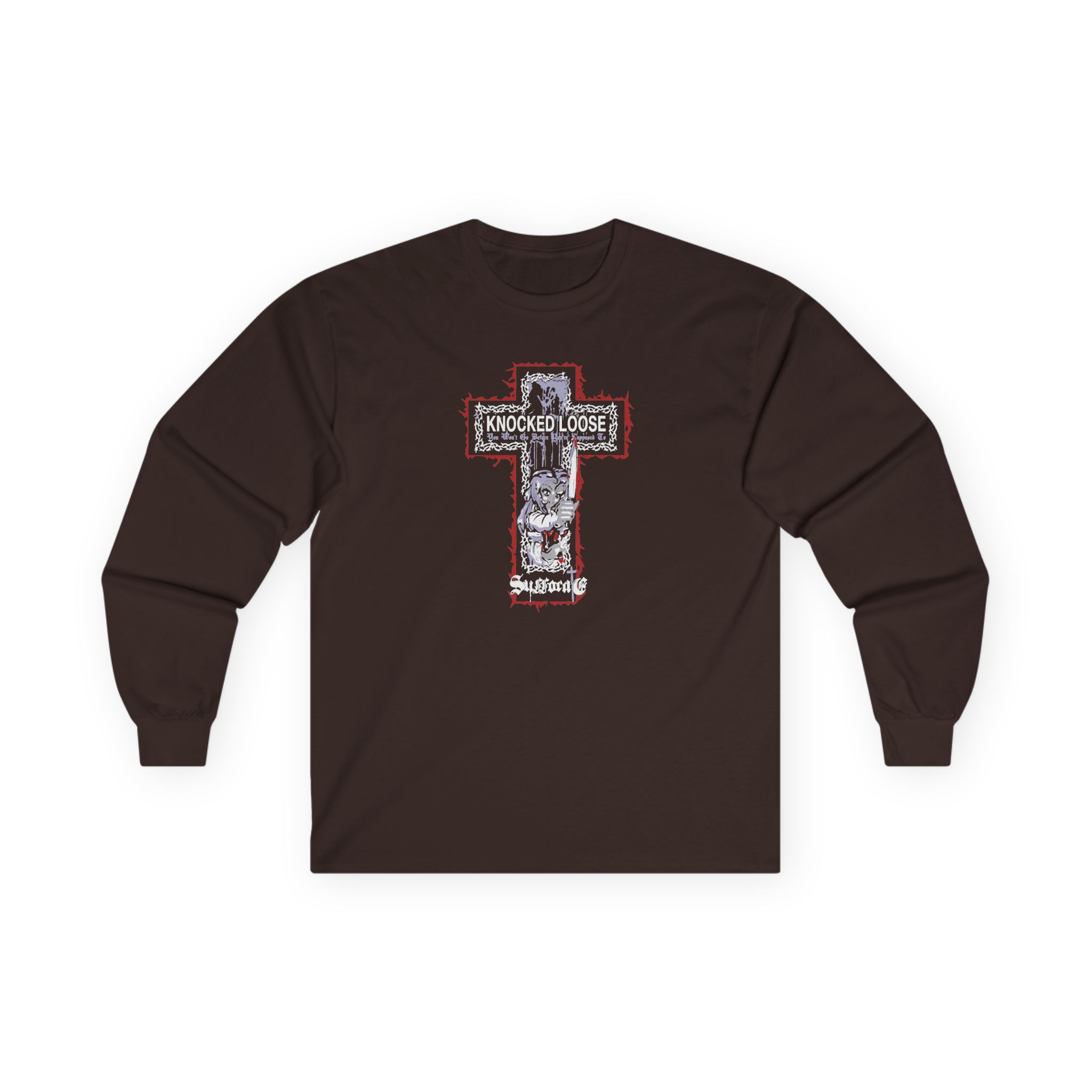 Knocked Loose Girl Knife Suffocate Unisex Ultra Cotton Long Sleeve Tee - Image 3