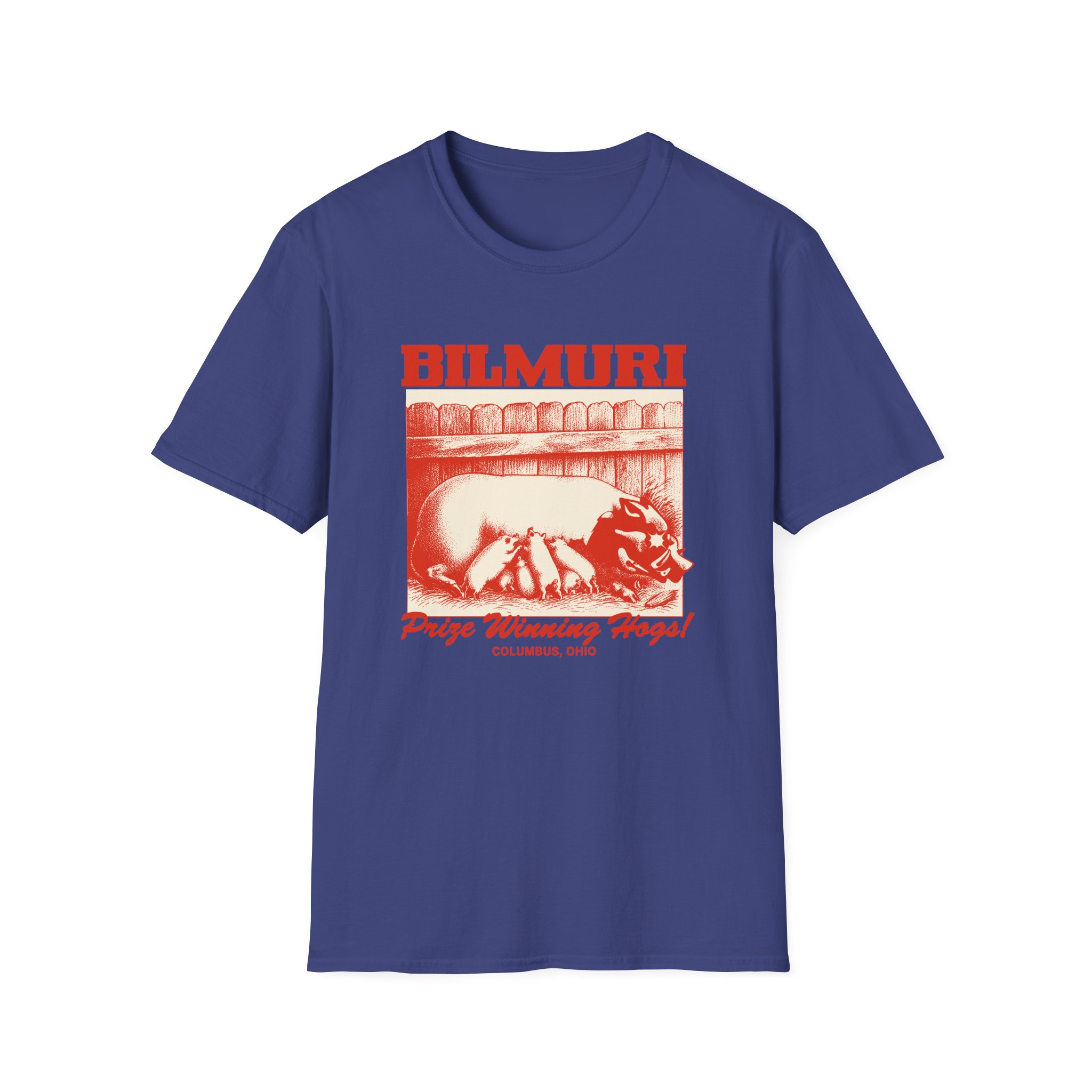 Bilmuri Prize Winning Hogs Unisex Softstyle T-Shirt - Image 21