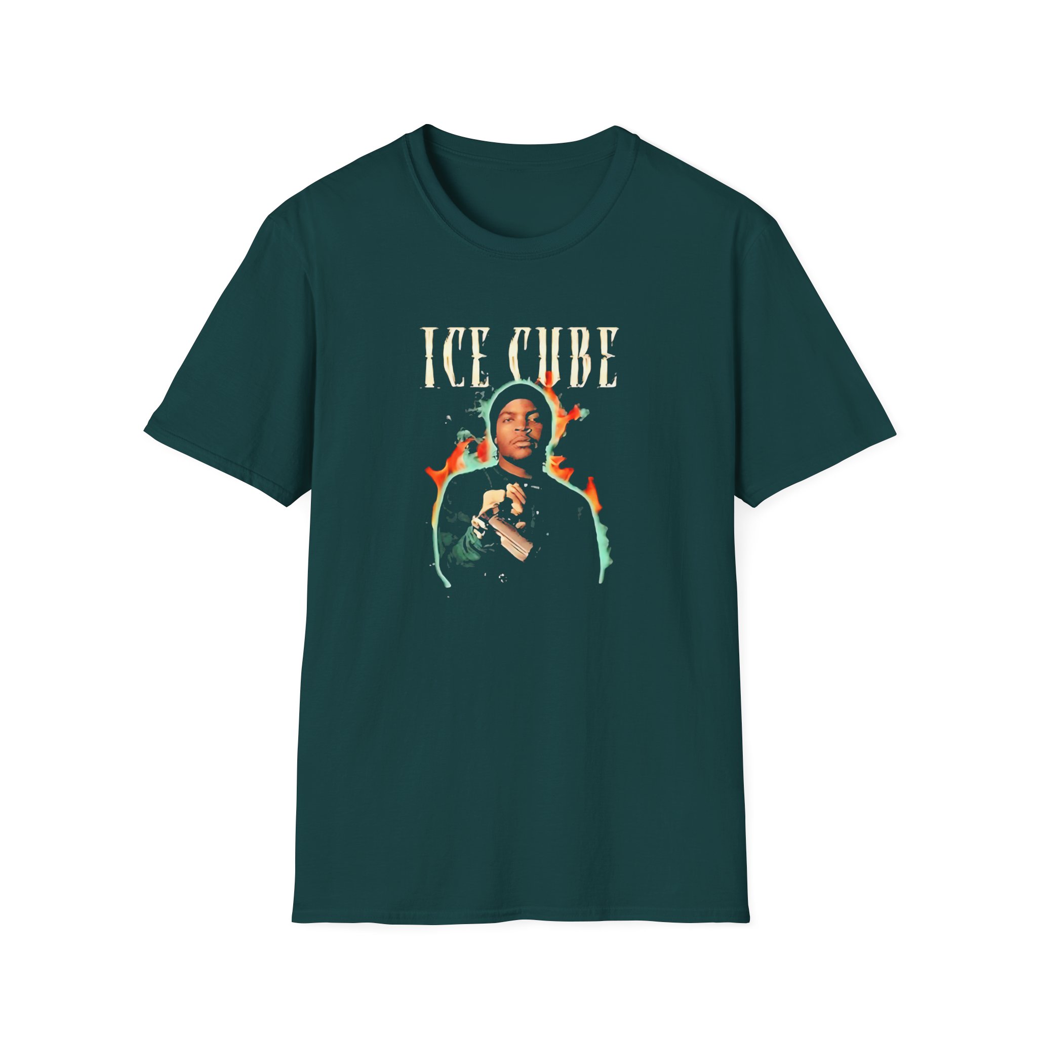 Ice Cube Chrome Flames Unisex Softstyle T-Shirt - Image 9