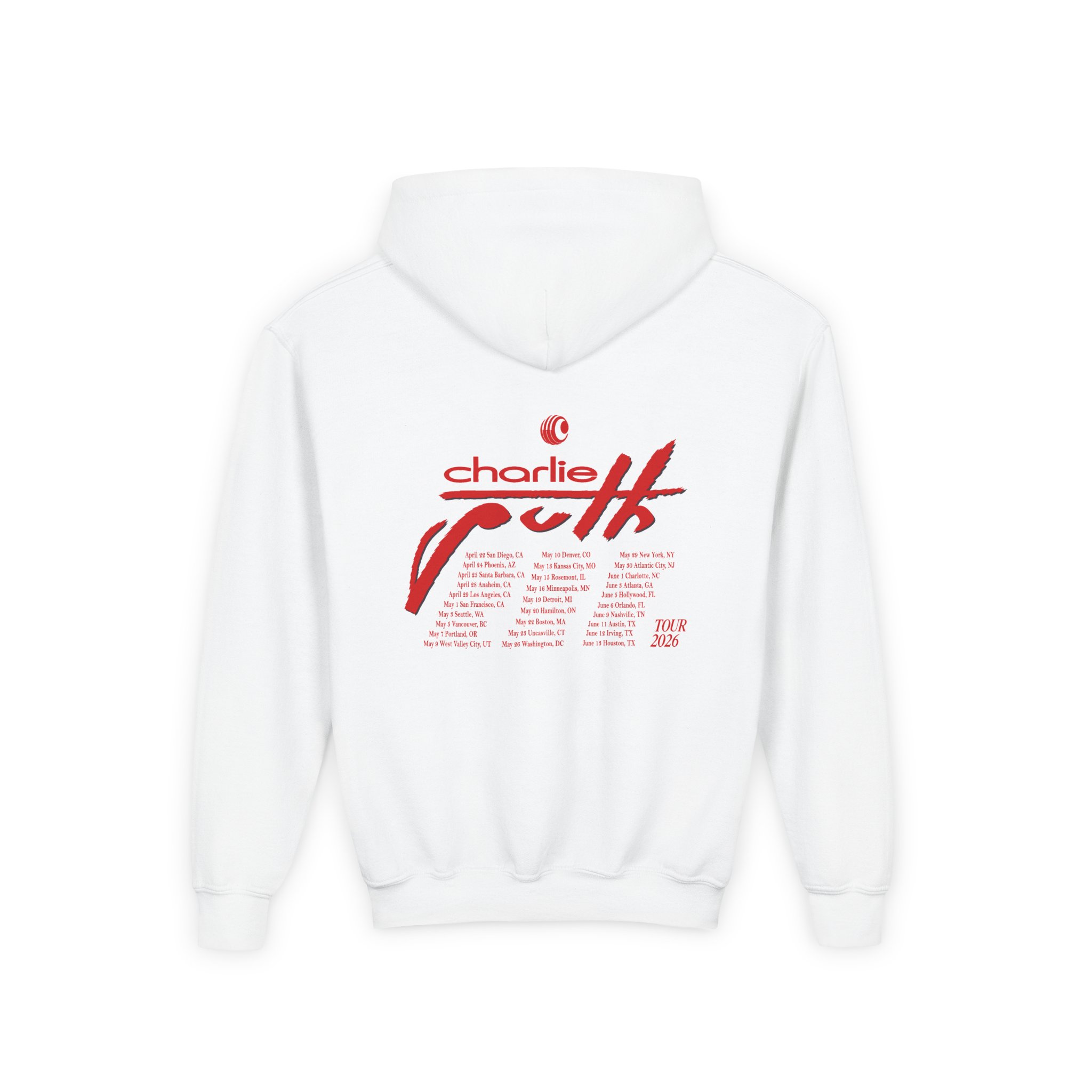 Charlie Puth Charlie Puth 2026 Tour Youth Heavy Blend Hooded Sweatshirt - Image 2