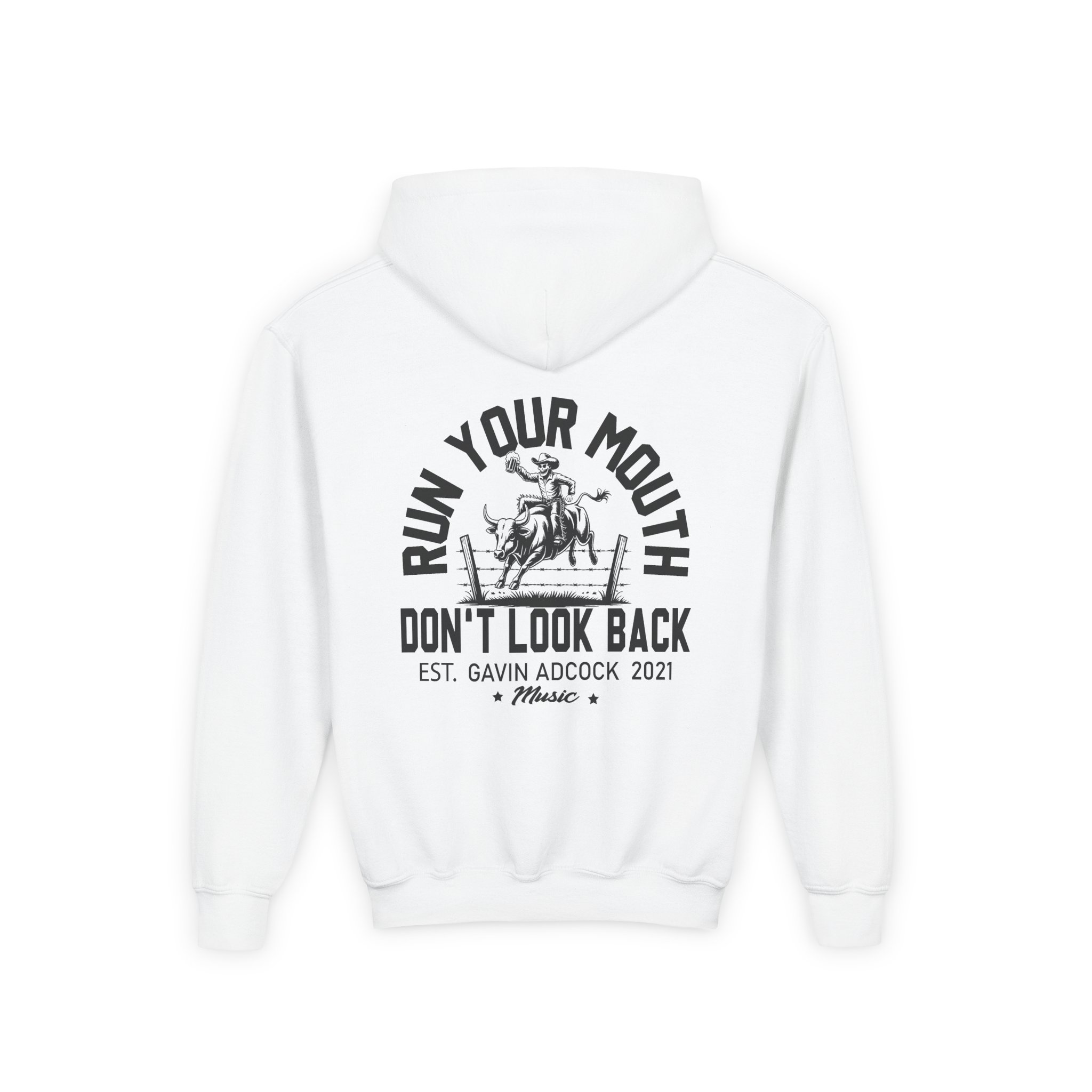 Gavin Adcock Run Your Mouth Youth Heavy Blend Hooded Sweatshirt - Image 2