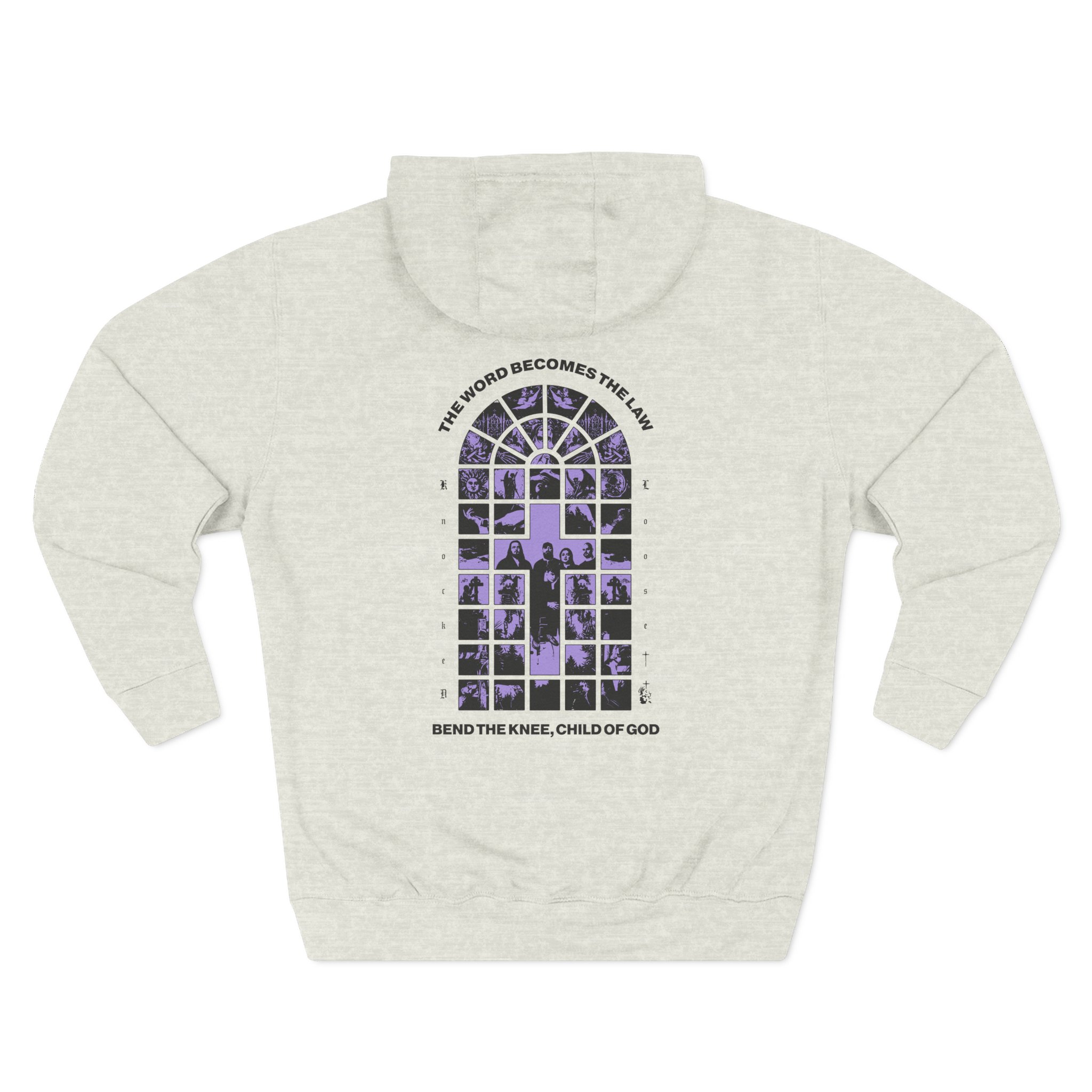 Knocked Loose Purple Cross Three-Panel Fleece Hoodie - Image 10