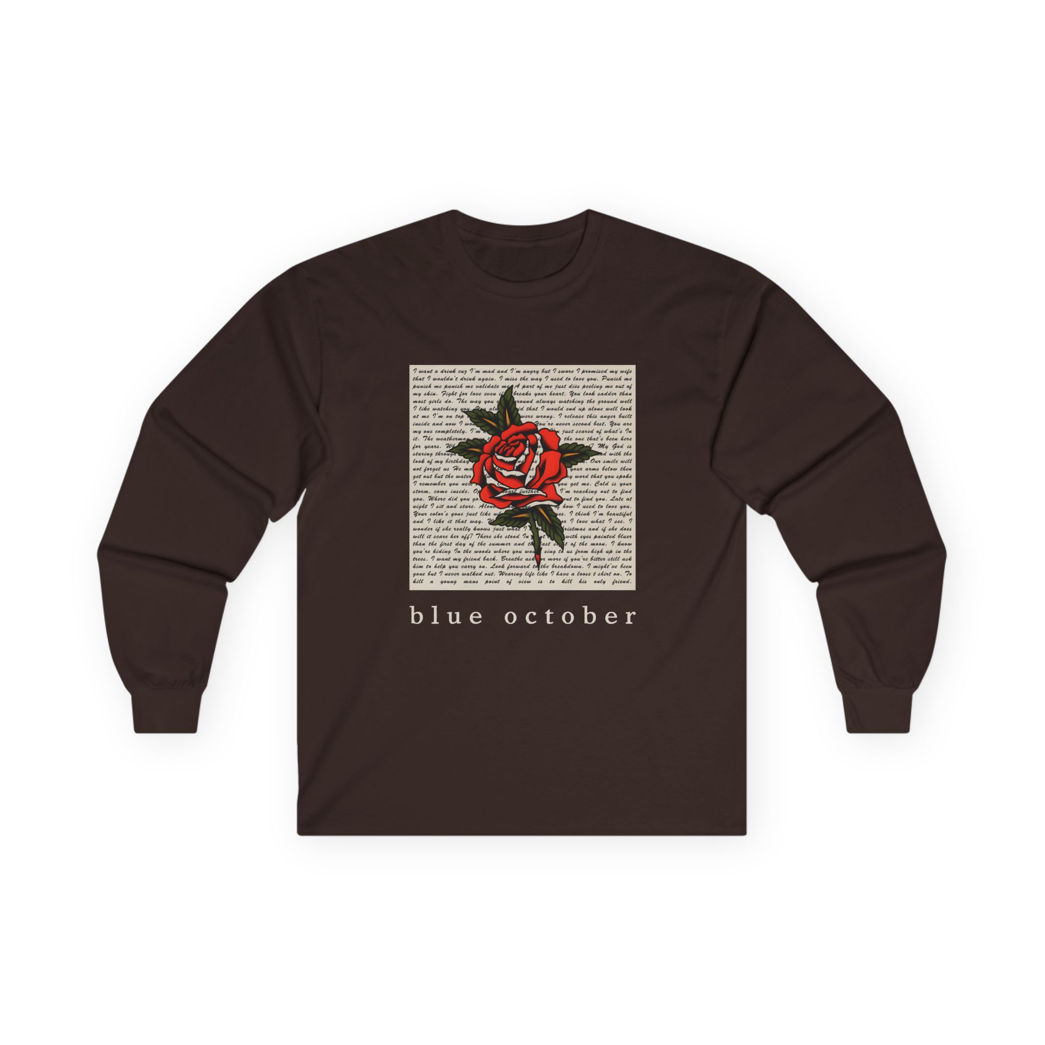 Blue October Rose Lyric Unisex Ultra Cotton Long Sleeve Tee - Image 5