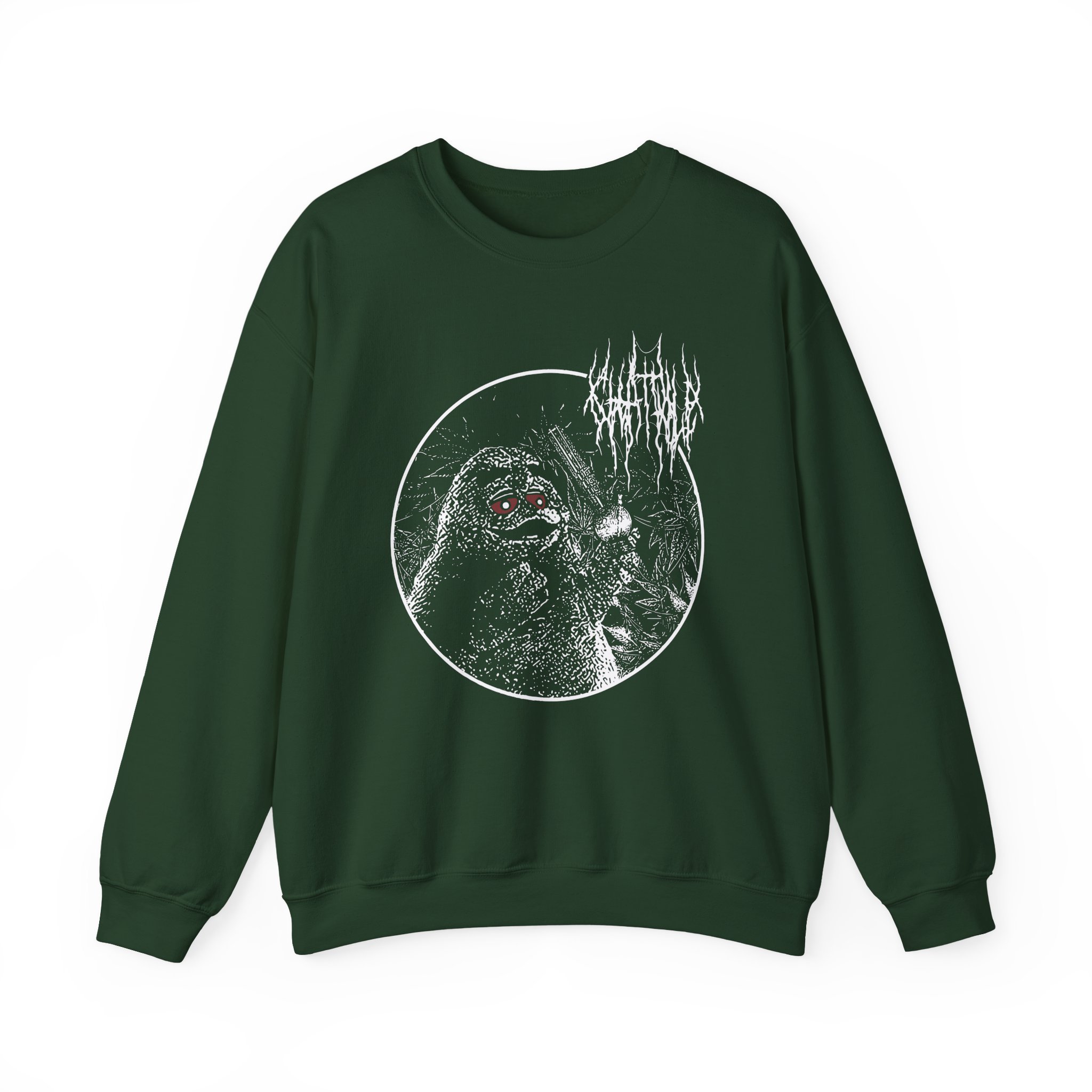 Chat Pile Grim Guy Smoking Weed Unisex Heavy Blend™ Crewneck Sweatshirt - Image 7