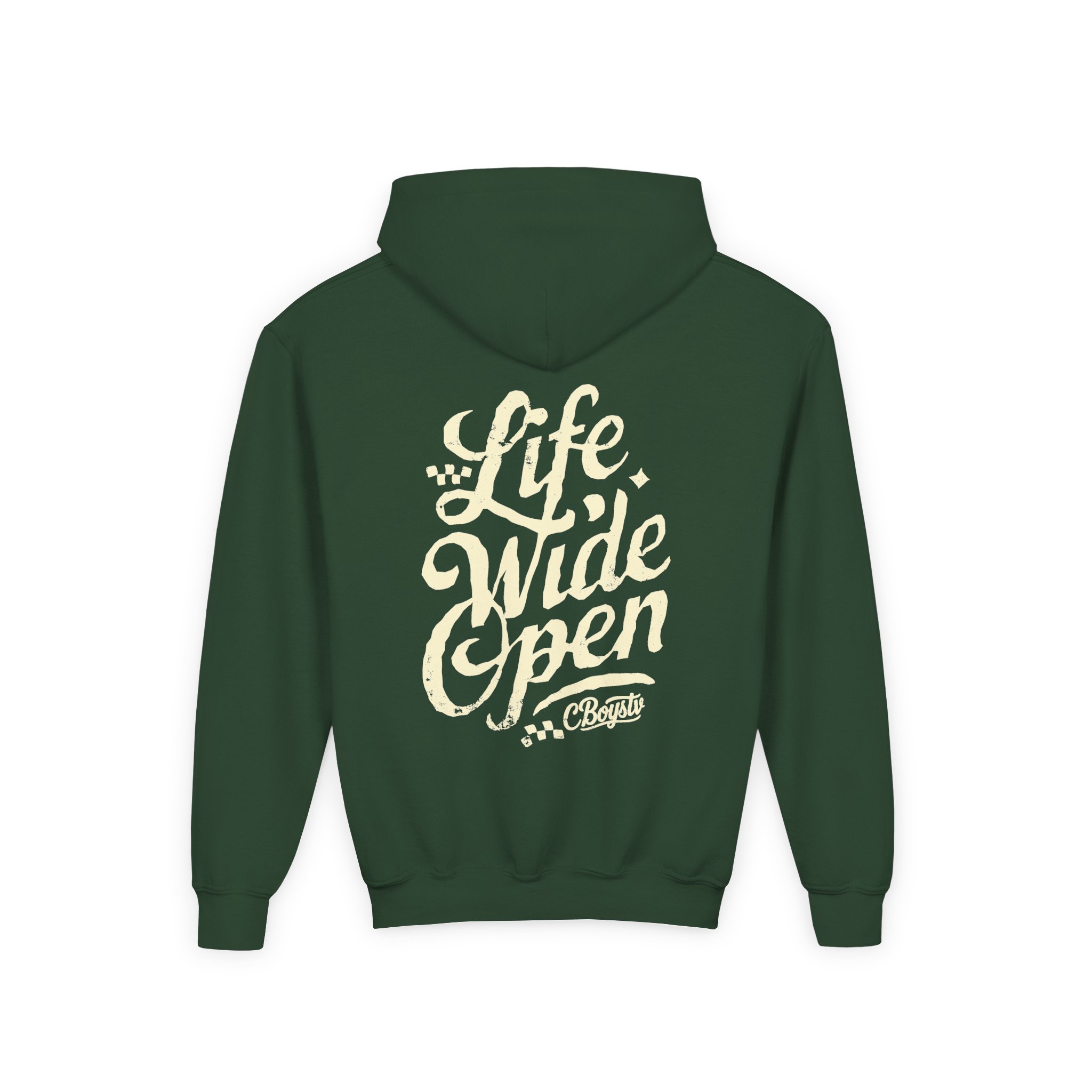 Cboystv Tan Script Youth Heavy Blend Hooded Sweatshirt - Image 6