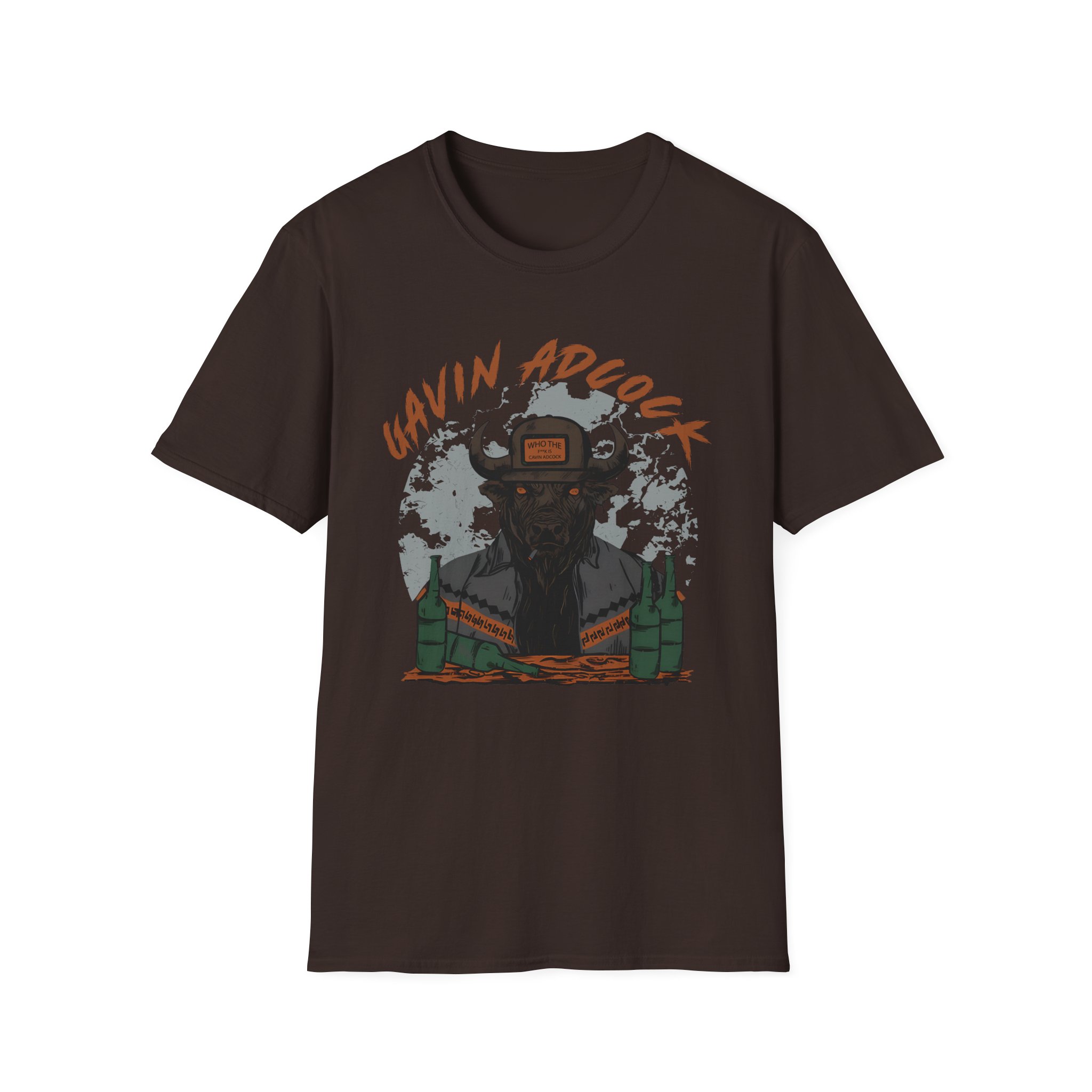 Gavin Adcock Graphite Bull Unisex Softstyle T-Shirt - Image 3