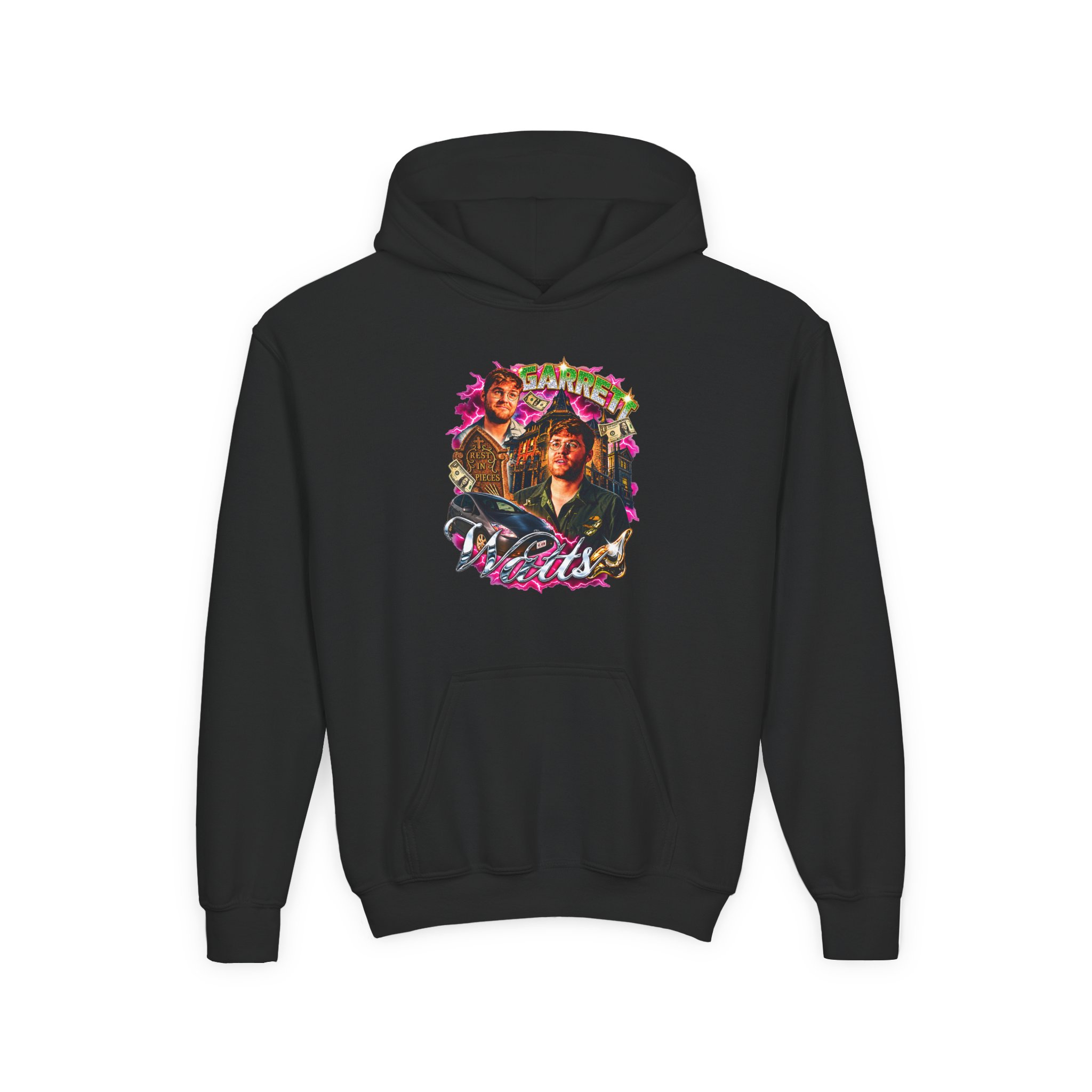 Garrett Watts Bootleg 90's Rap Youth Heavy Blend Hooded Sweatshirt