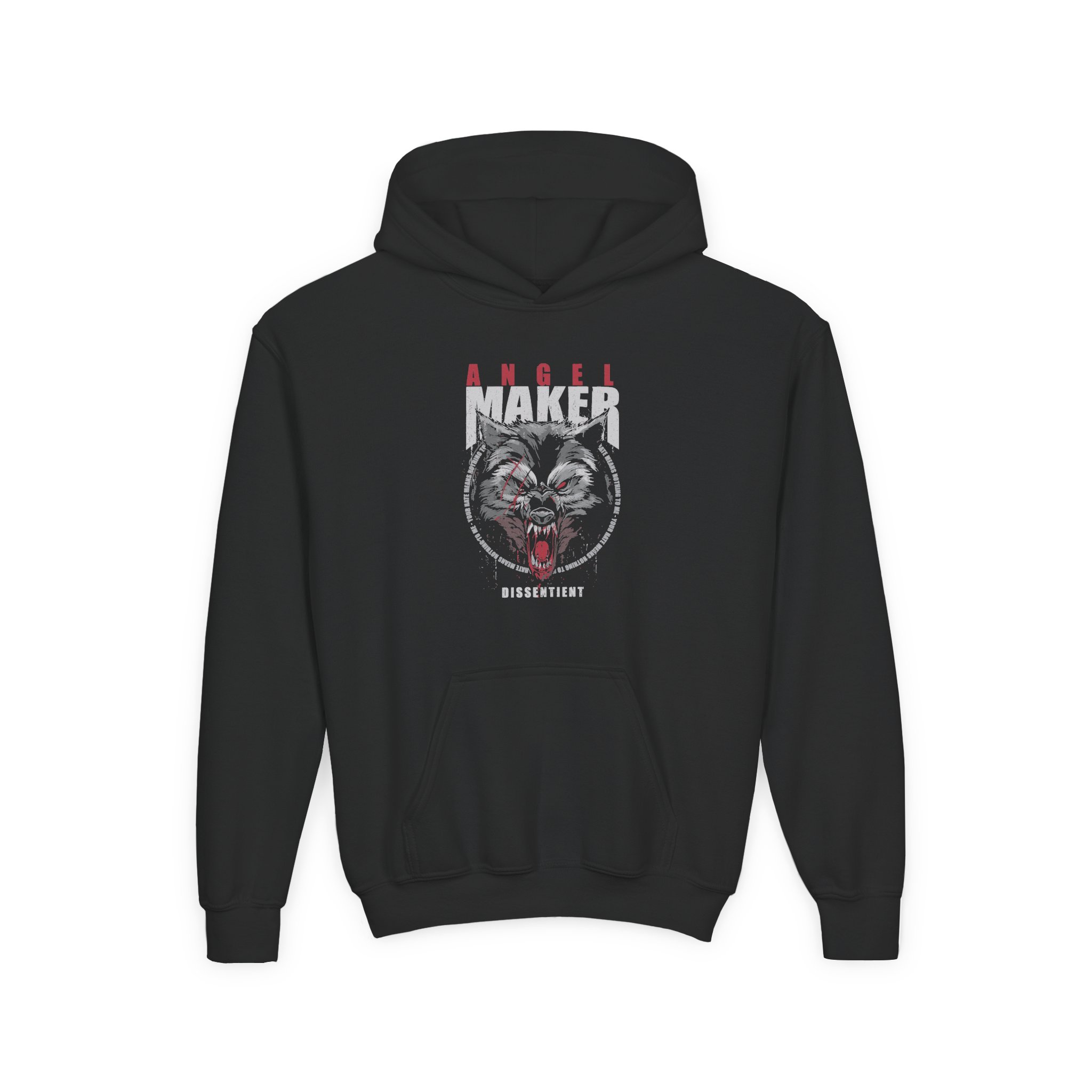 Angelmaker Battle Wolf Youth Heavy Blend Hooded Sweatshirt