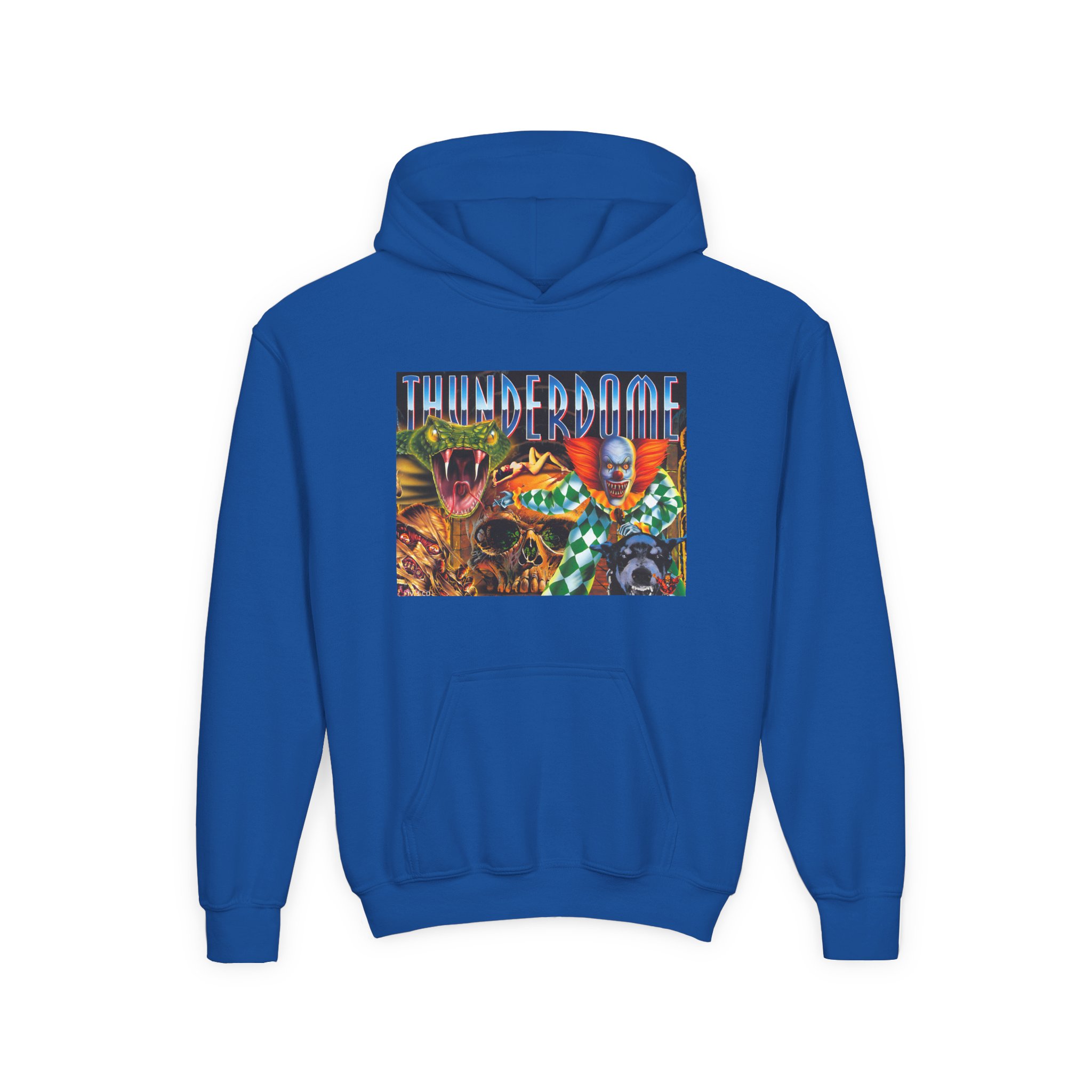 Thunderdome Hardcore Will Never Die Youth Heavy Blend Hooded Sweatshirt - Image 7
