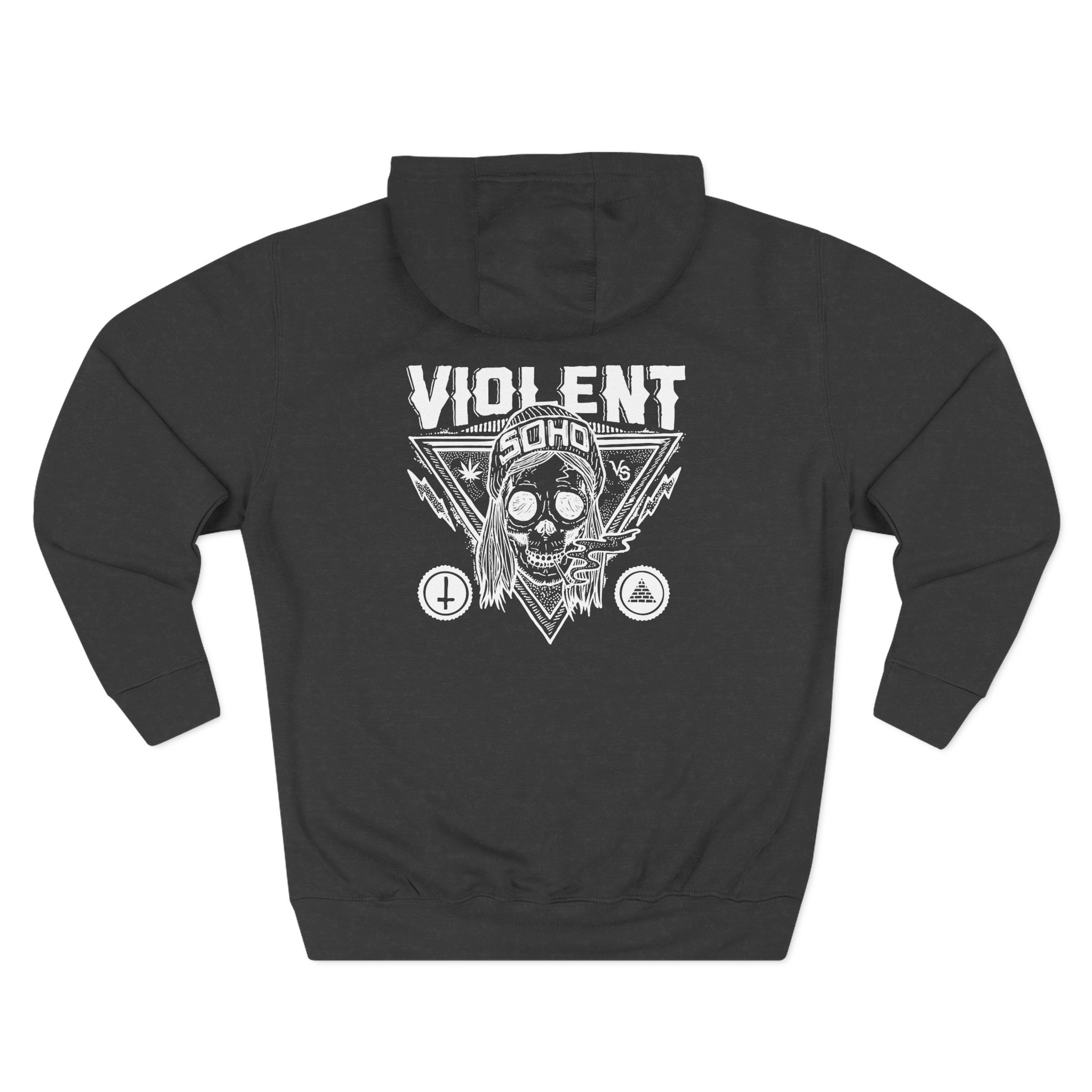 Violent Soho Blazin Skull Three-Panel Fleece Hoodie - Image 2