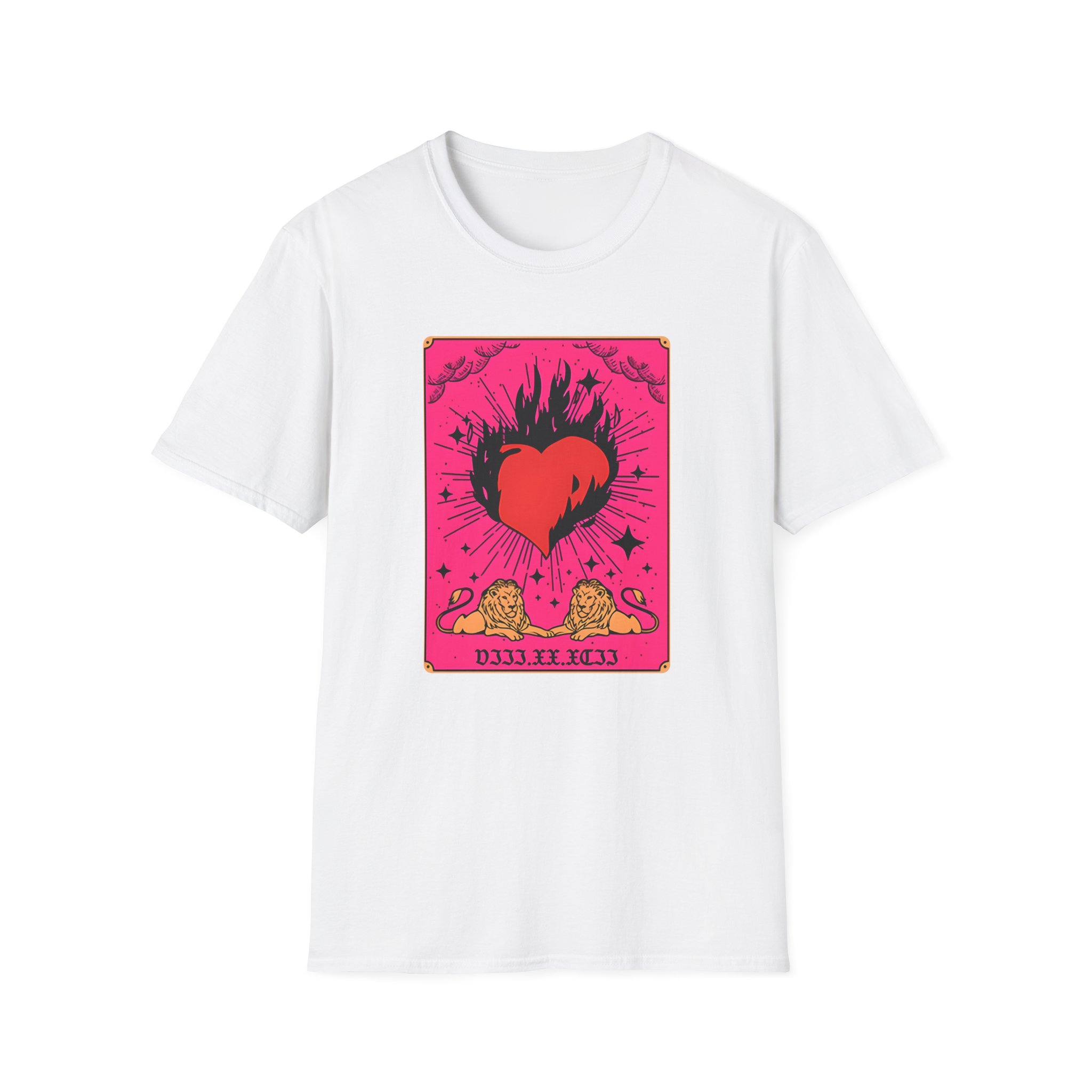 D L Burning Heart Unisex Softstyle T-Shirt