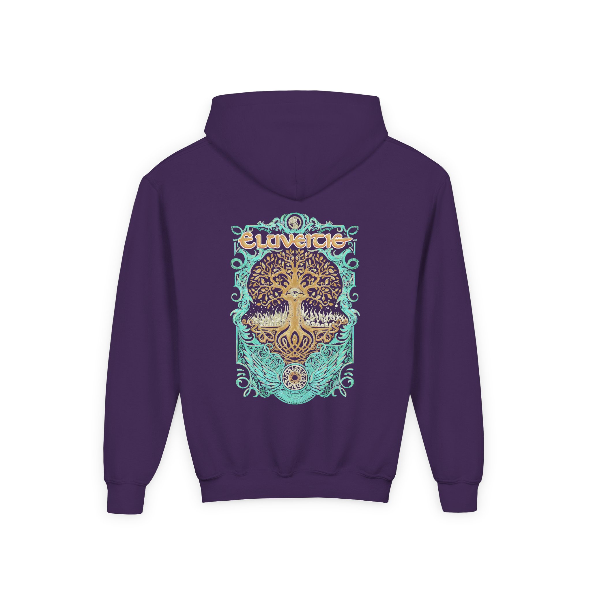 Eluveitie Celtic Tree Youth Heavy Blend Hooded Sweatshirt - Image 6