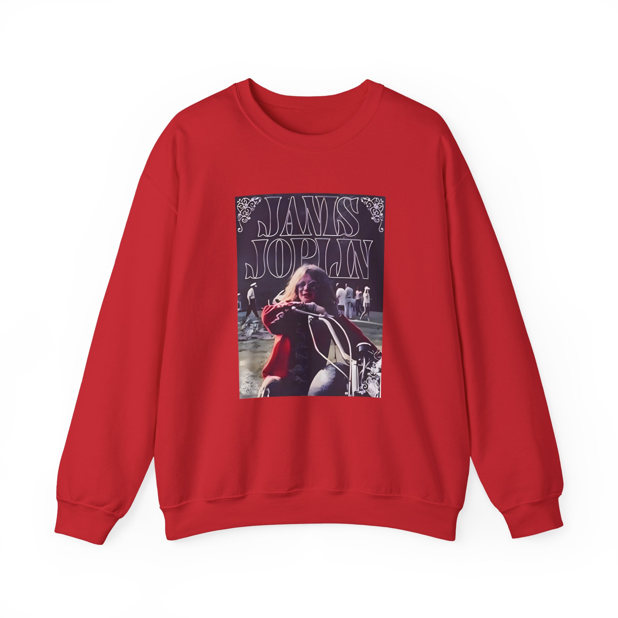 Janis Joplin Greatest Hits Motorcycle Cover Unisex Heavy Blend™ Crewneck Sweatshirt - Image 23