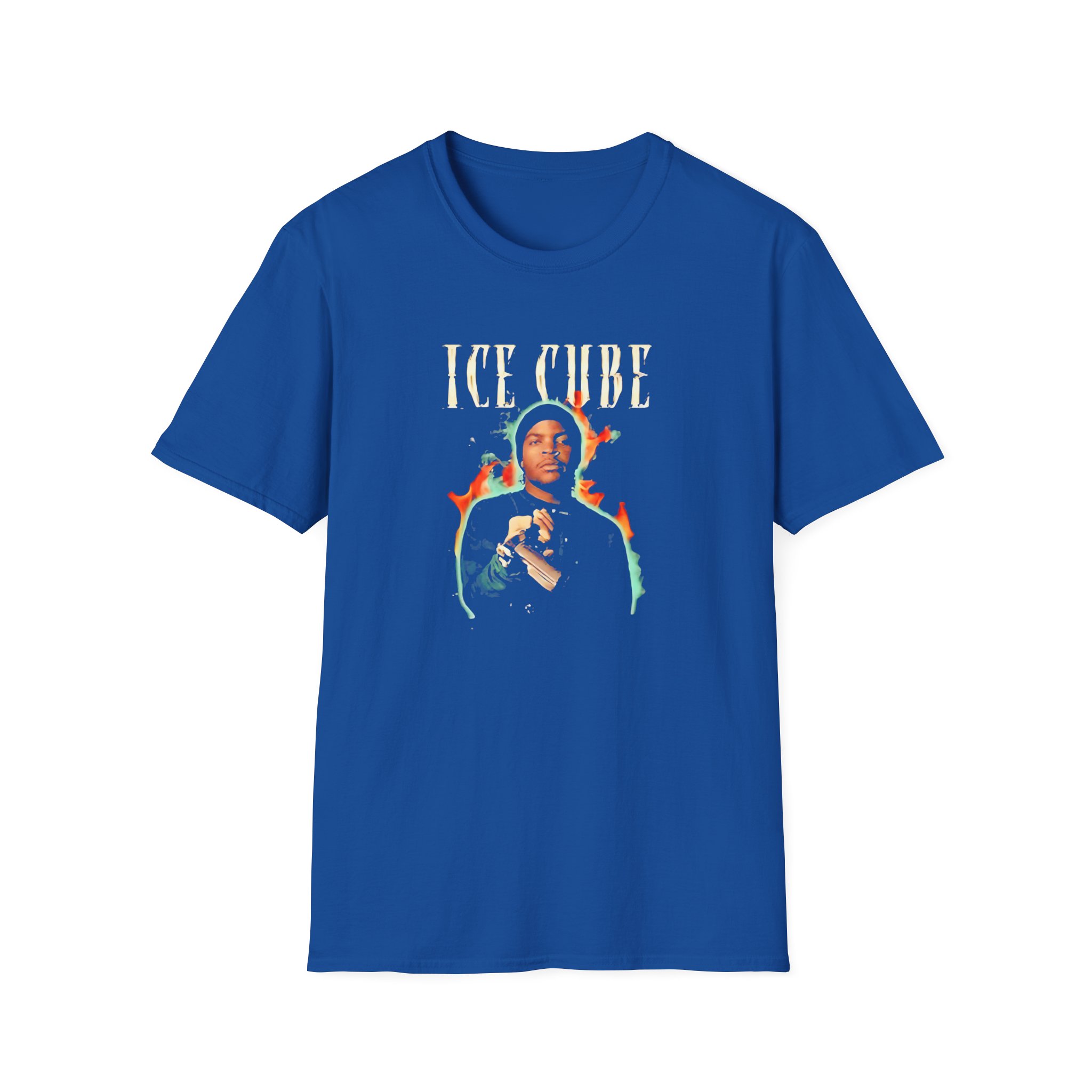 Ice Cube Chrome Flames Unisex Softstyle T-Shirt - Image 17