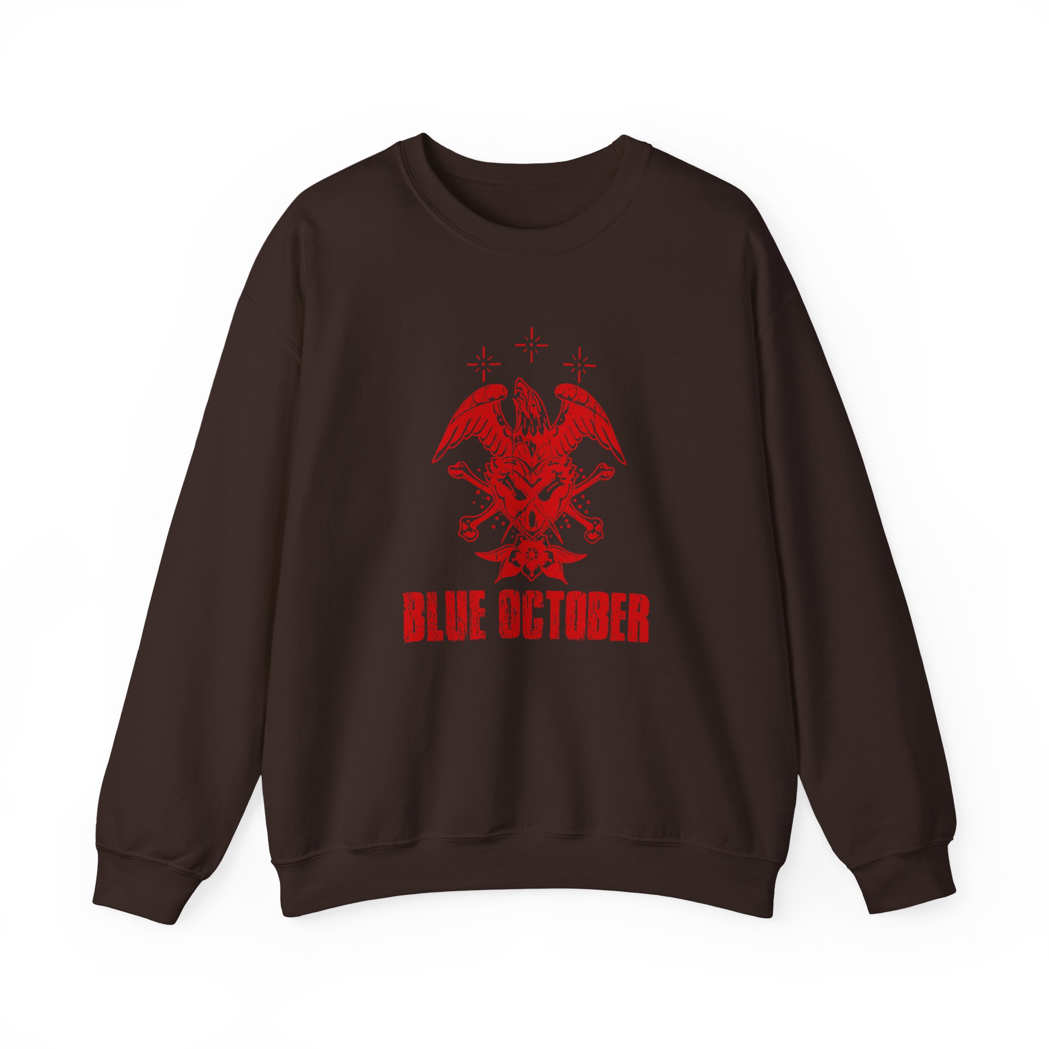 Blue October Heart Eagle Splatter Unisex Heavy Blend™ Crewneck Sweatshirt - Image 3
