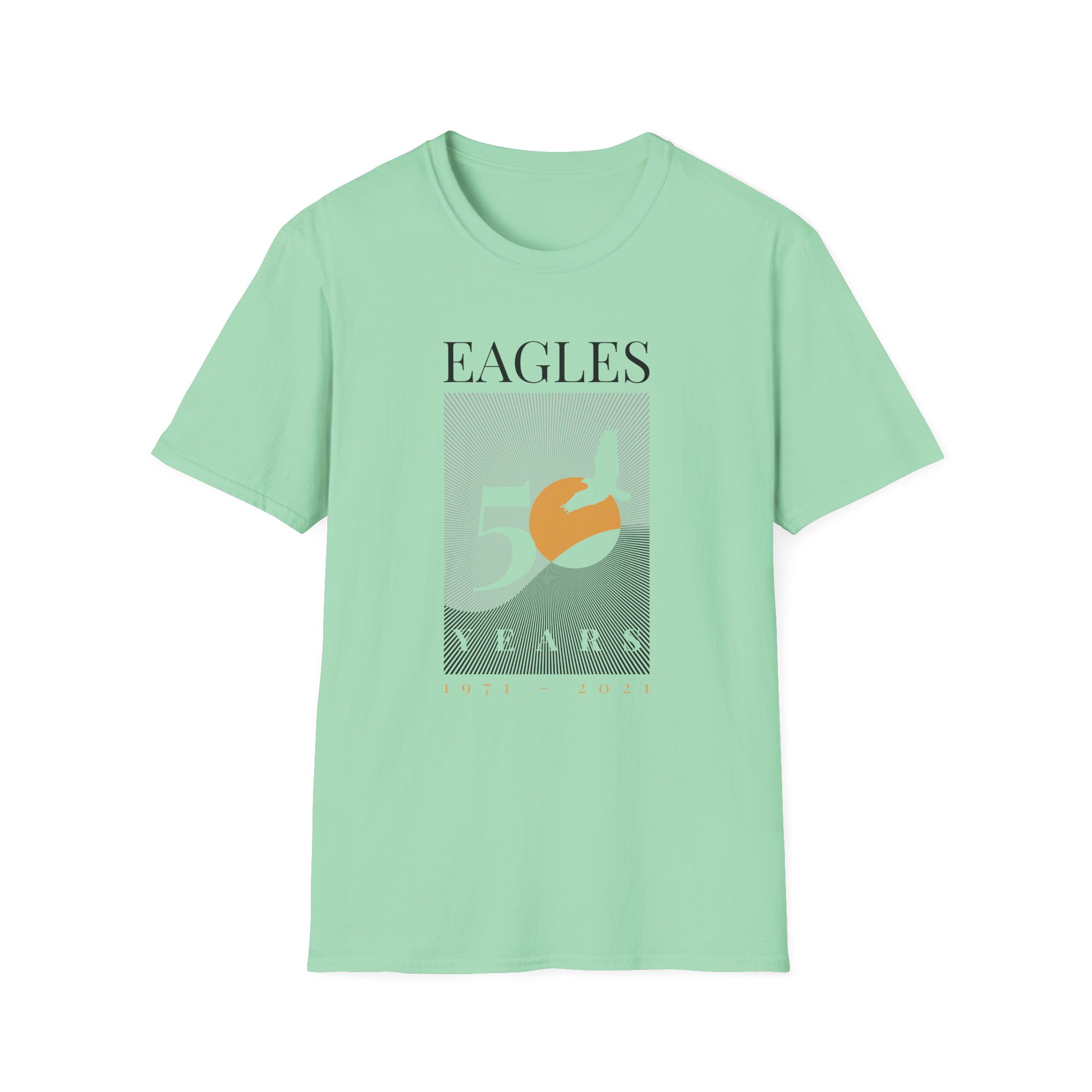 The Eagles 50 Years Sunrise Unisex Softstyle T-Shirt - Image 5