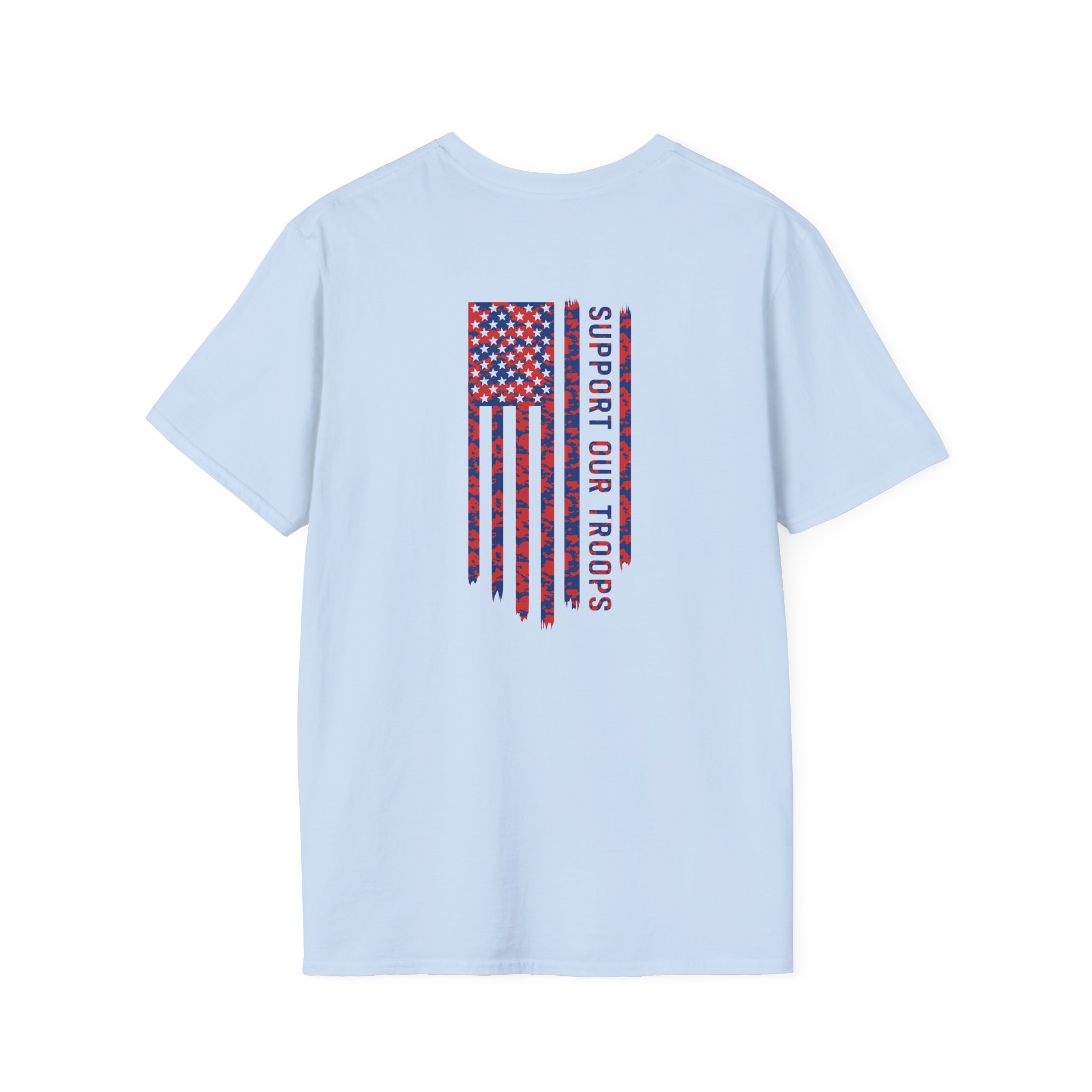 Valuetainment Men's USA Distress Flag Unisex Softstyle T-Shirt - Image 18