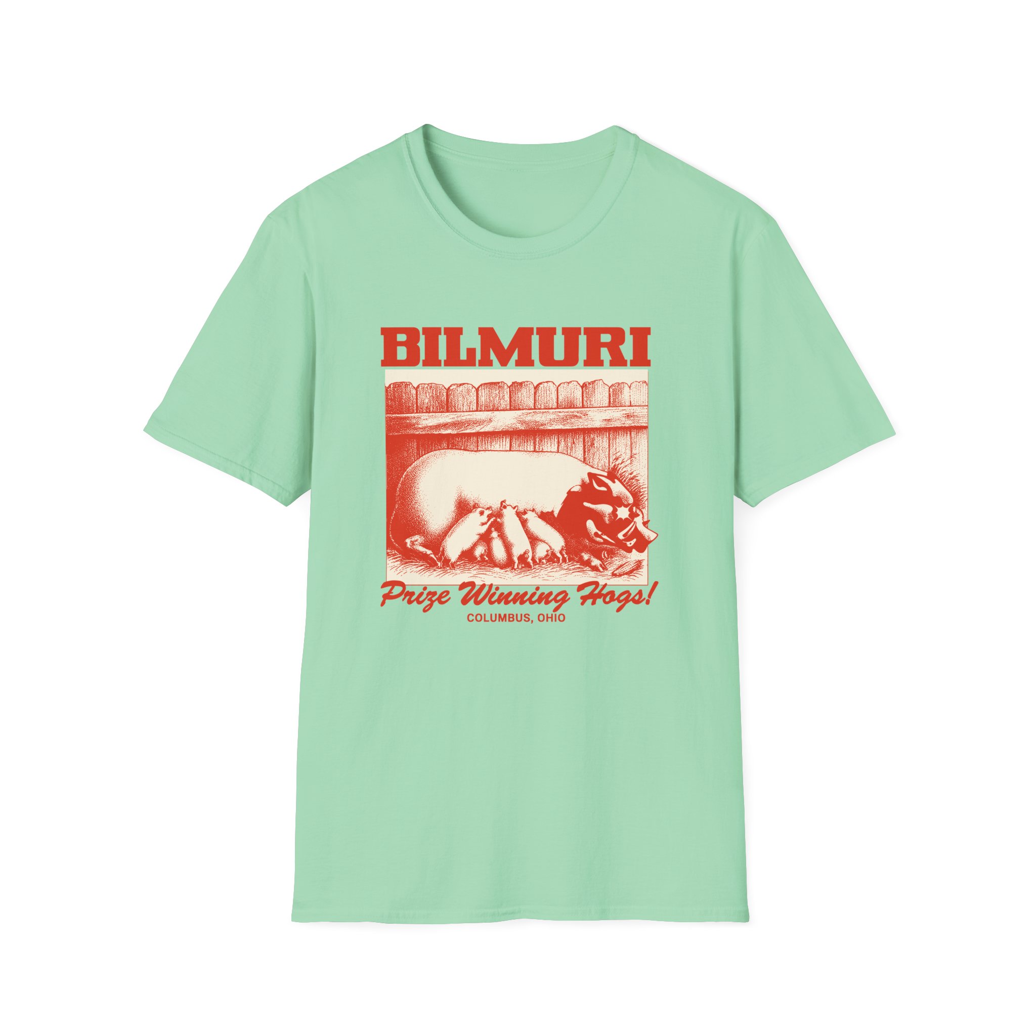 Bilmuri Prize Winning Hogs Unisex Softstyle T-Shirt - Image 11