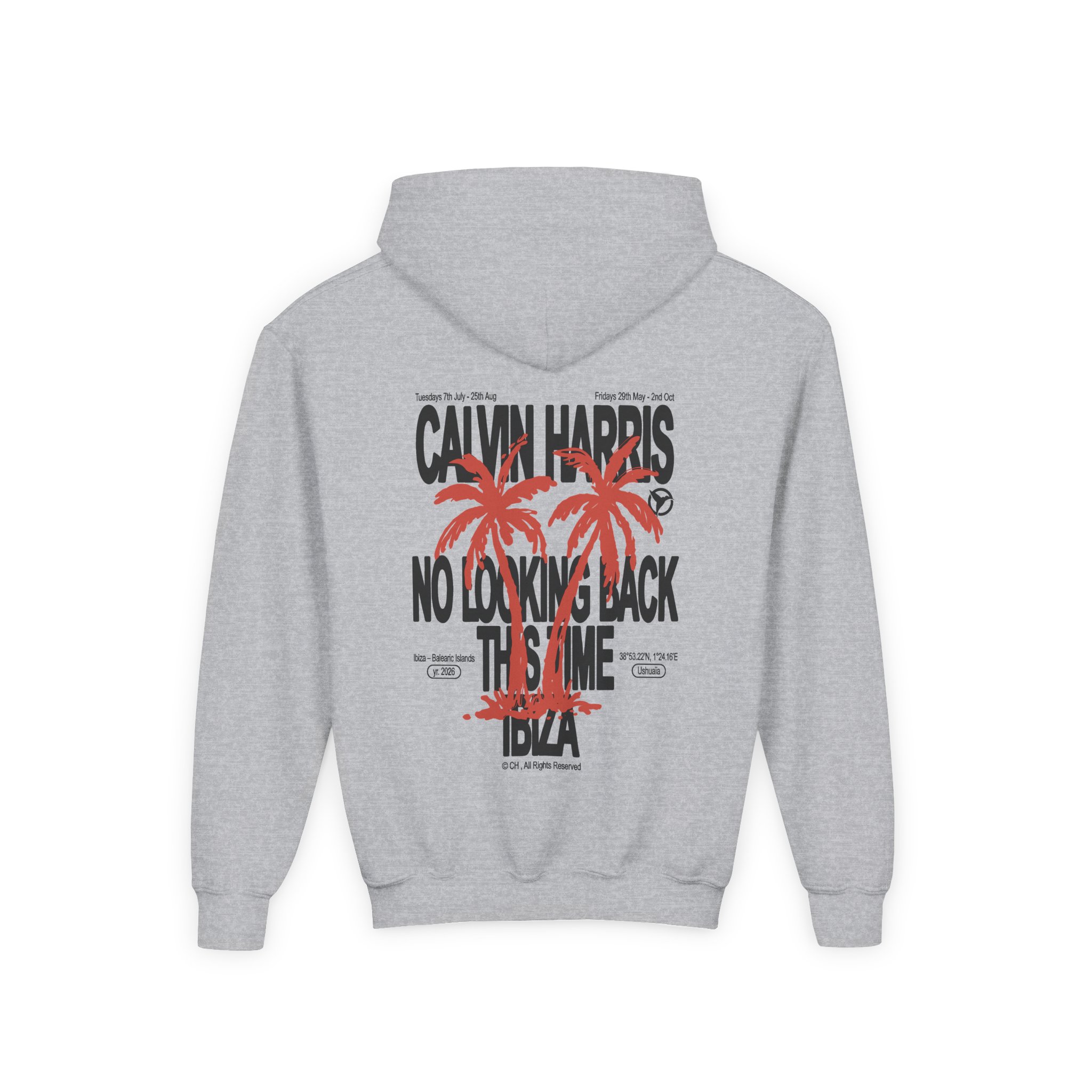 Youth Calvin Harris Ecru Palm Heavy Blend Hooded Sweatshirt - Image 4