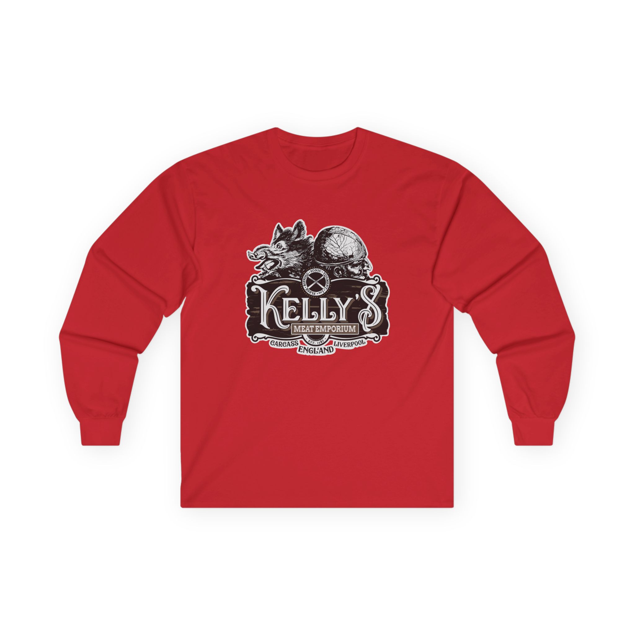 Carcass Kelly's Meat Emporium Unisex Ultra Cotton Long Sleeve Tee - Image 15