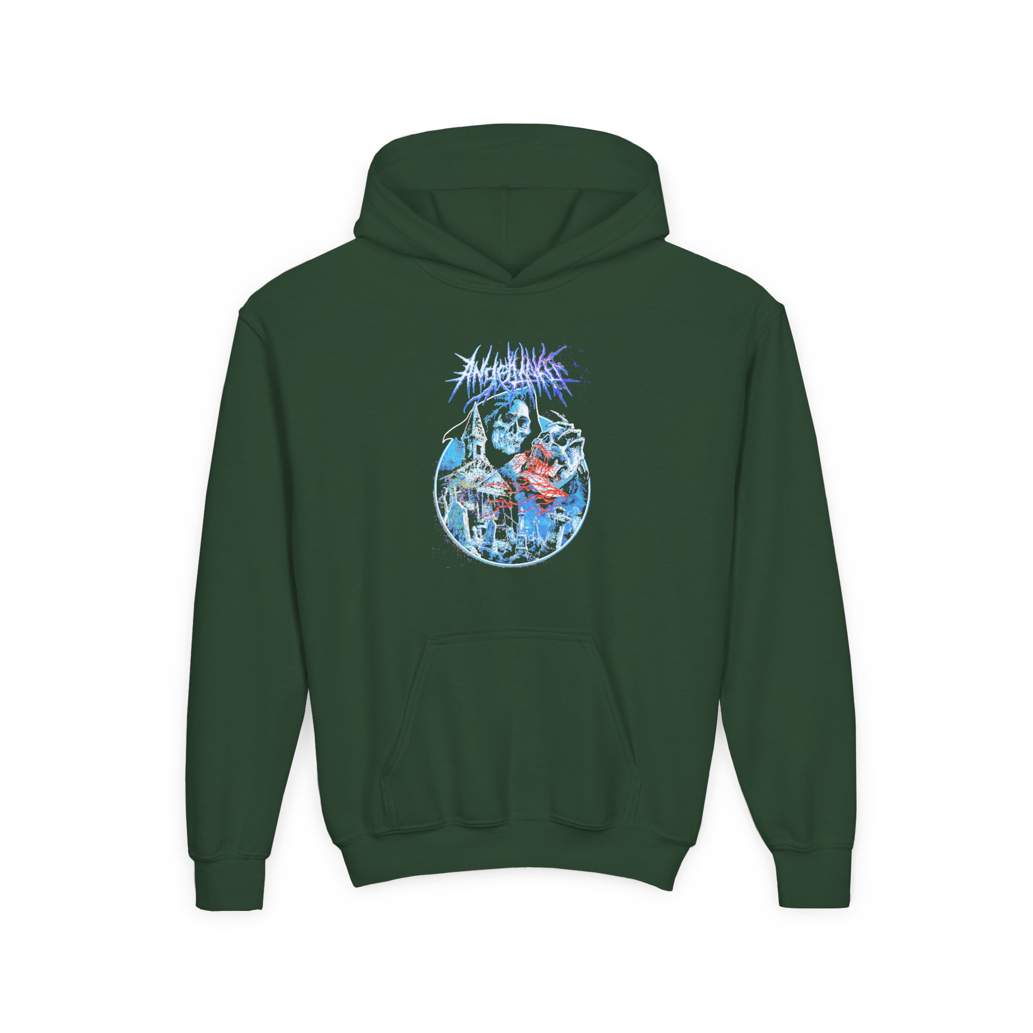 Angelmaker Angel Of Death Youth Heavy Blend Hooded Sweatshirt - Image 5