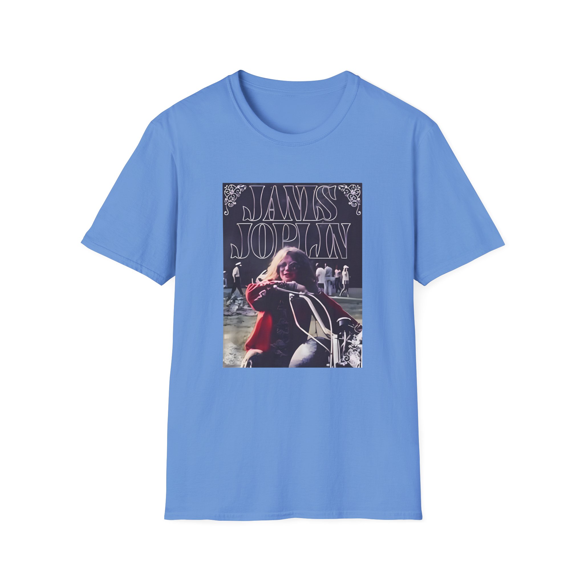 Janis Joplin Greatest Hits Motorcycle Cover Unisex Softstyle T-Shirt - Image 21